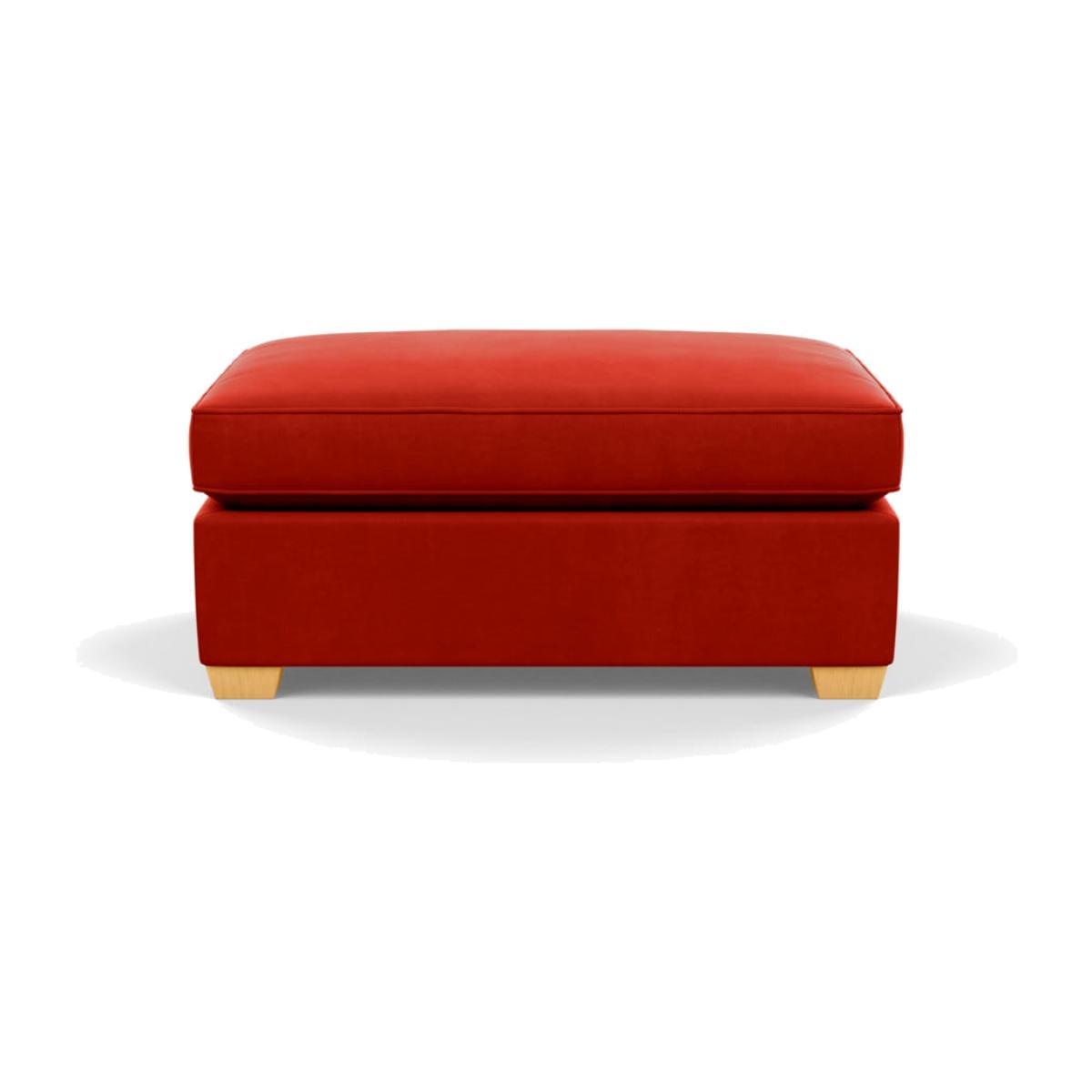 Heal's Torino Footstool Varese Velvet Terracotta Mid Brown Feet - Heal's UK Furniture