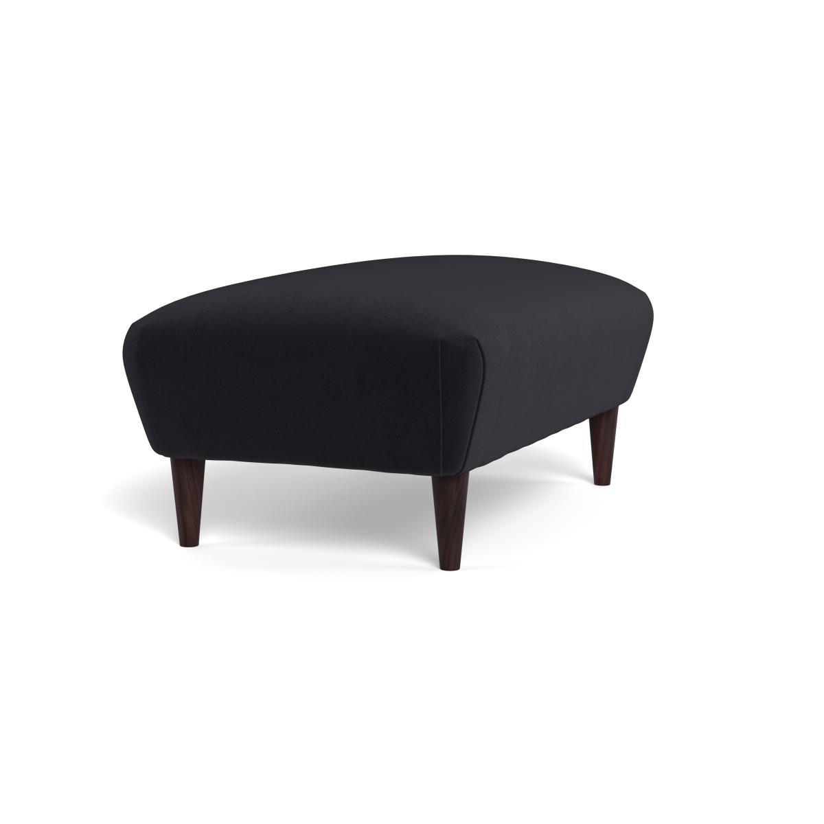 Heal's Somerset Footstool Velvet Black Dark Stain - Heal's UK Furniture – image 2