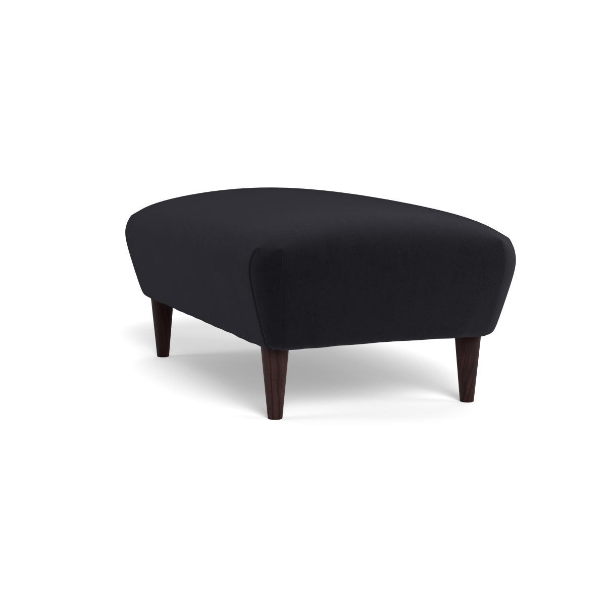Heal's Somerset Footstool Velvet Black Dark Stain - Heal's UK Furniture – image 4