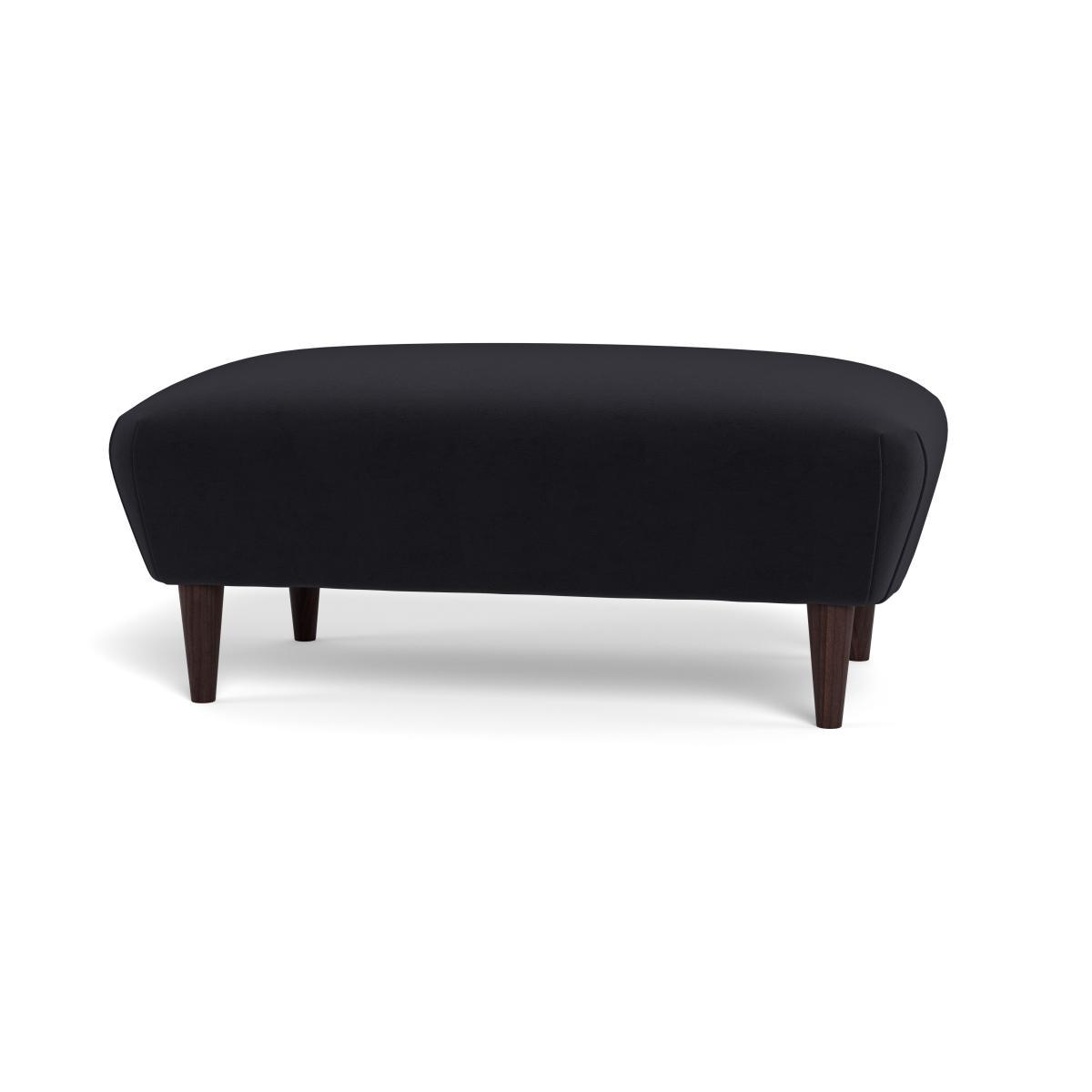 Heal's Somerset Footstool Velvet Black Dark Stain - Heal's UK Furniture – image 5