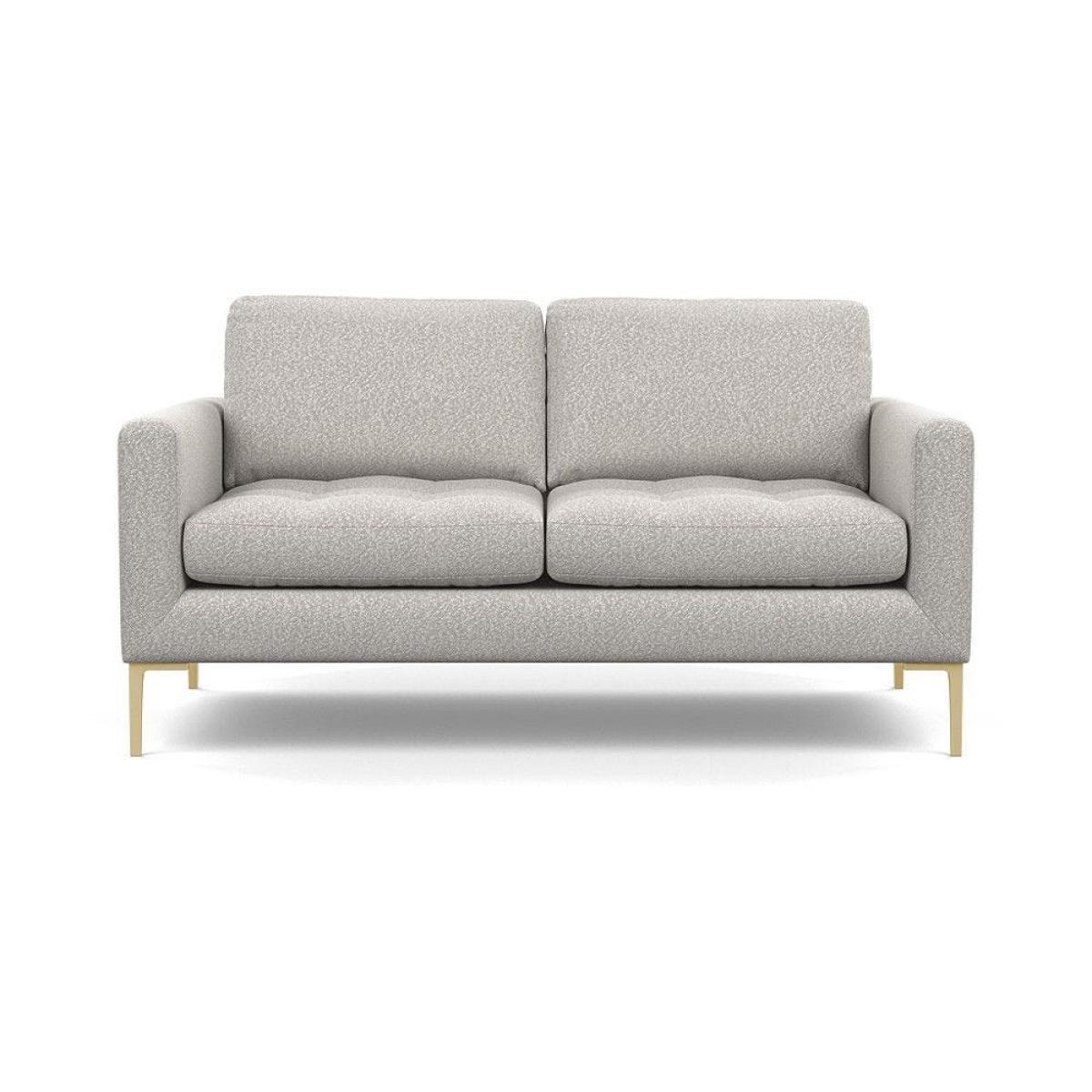Heal's Eton Footstool Smart Luxe Velvet Mushroom Brass Feet - Heal's UK Furniture – image 11
