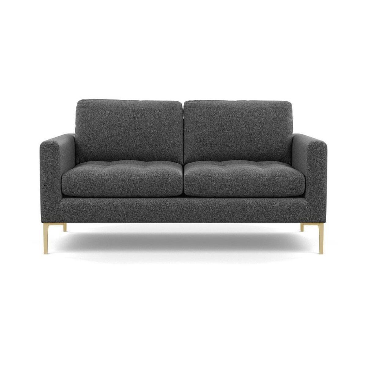 Heal's Eton Footstool Smart Luxe Velvet Mushroom Brass Feet - Heal's UK Furniture – image 26