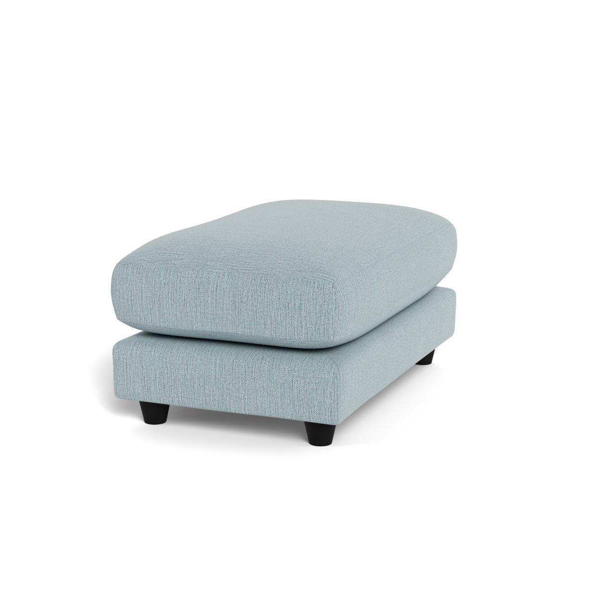 Heal's Snooze Footstool Smart Linen Mix Duck Egg Black Feet - Heal's UK Furniture – image 2