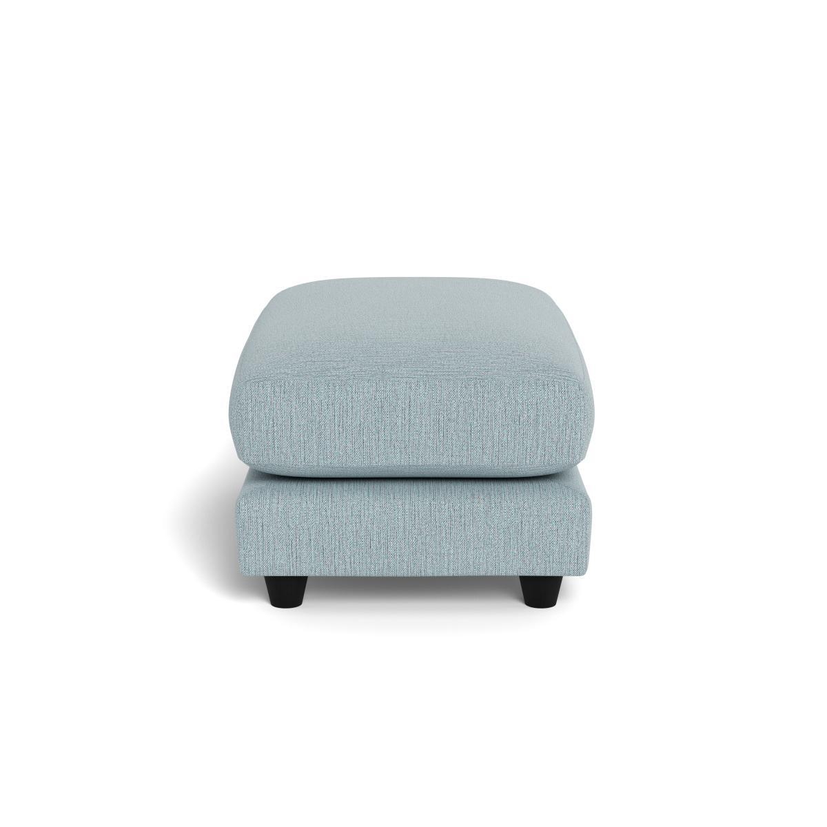 Heal's Snooze Footstool Smart Linen Mix Duck Egg Black Feet - Heal's UK Furniture – image 3