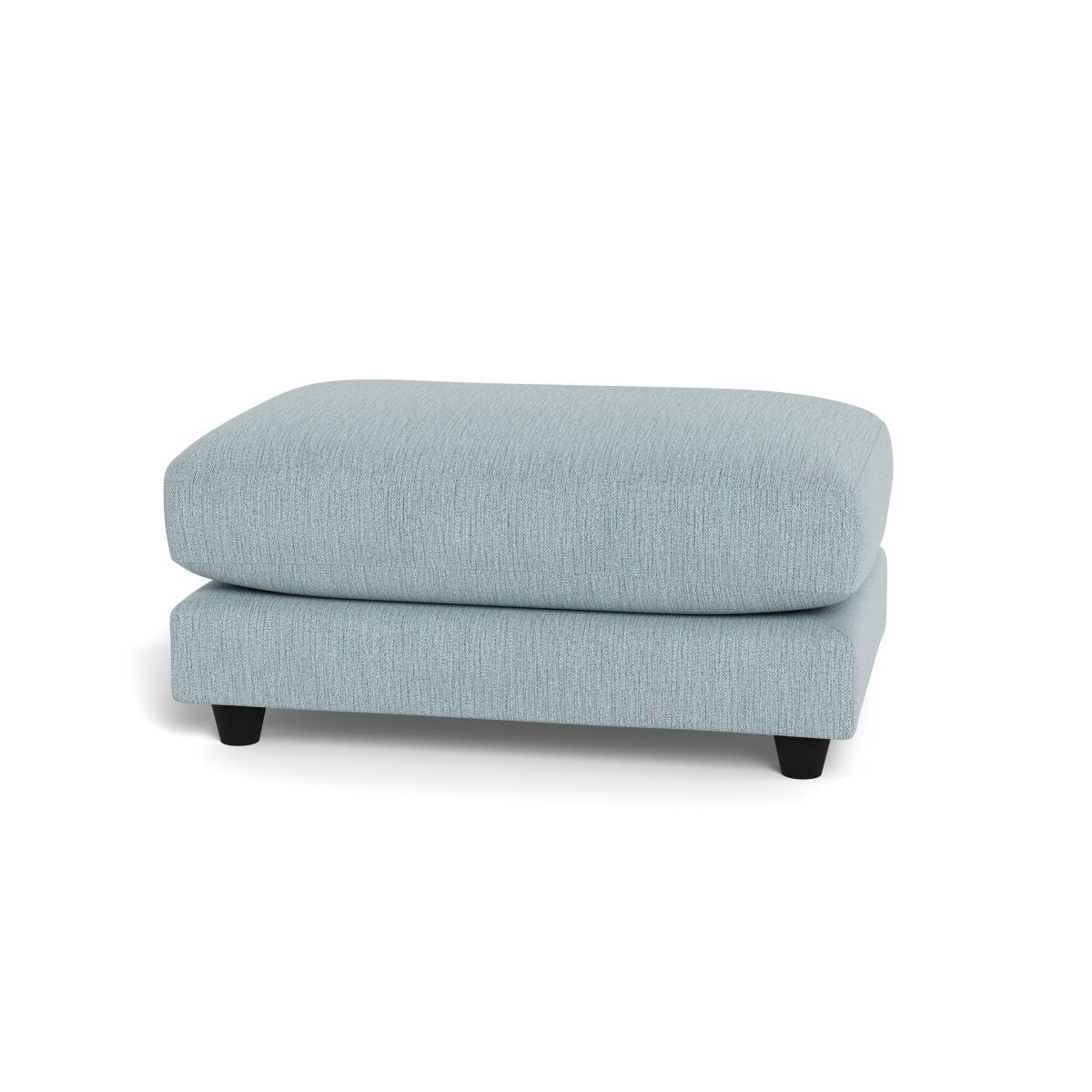Heal's Snooze Footstool Smart Linen Mix Duck Egg Black Feet - Heal's UK Furniture – image 5