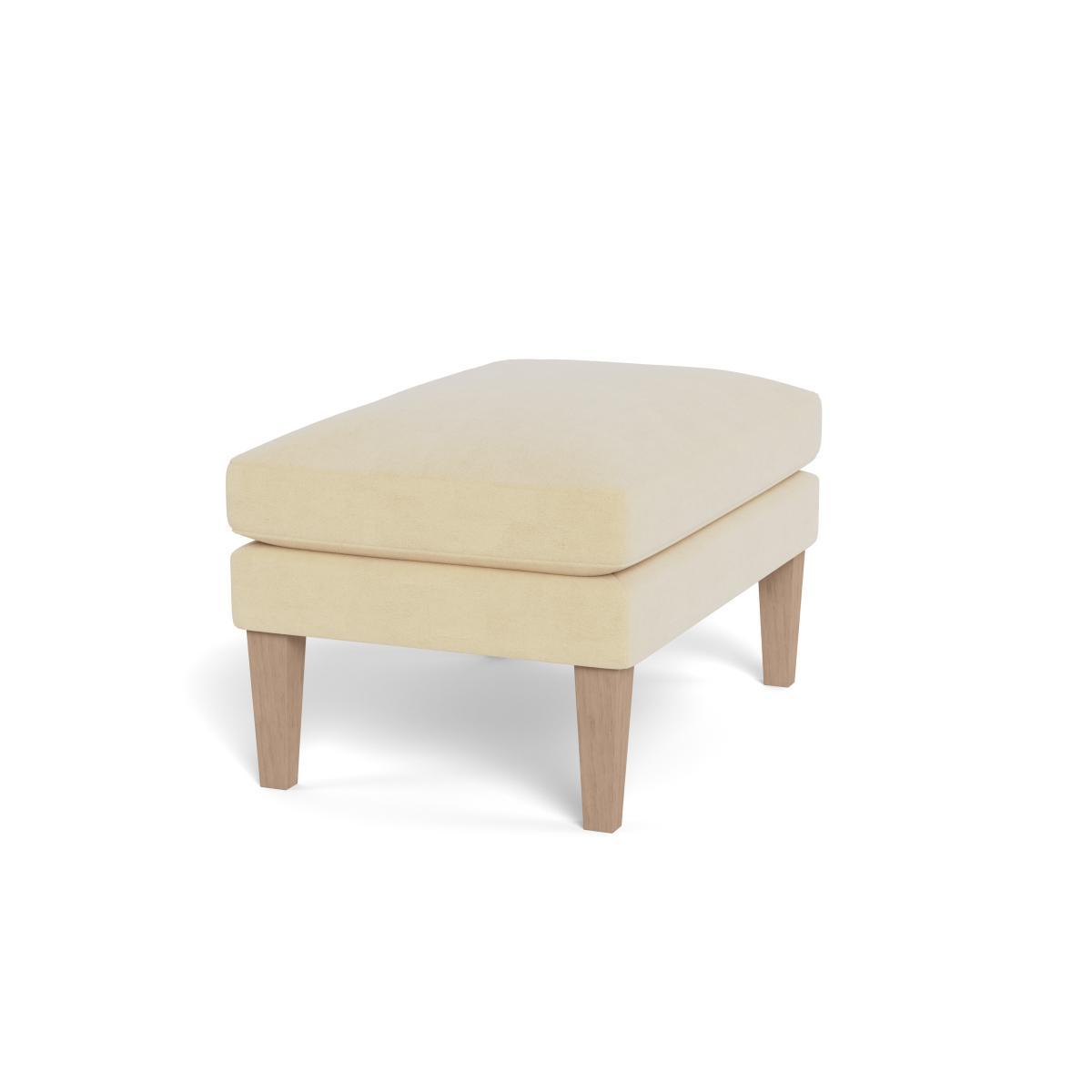 Heal's Wallis Ottoman Smart Luxe Velvet Biscuit Black Painted Oak Feet - Heal's UK Furniture – image 2