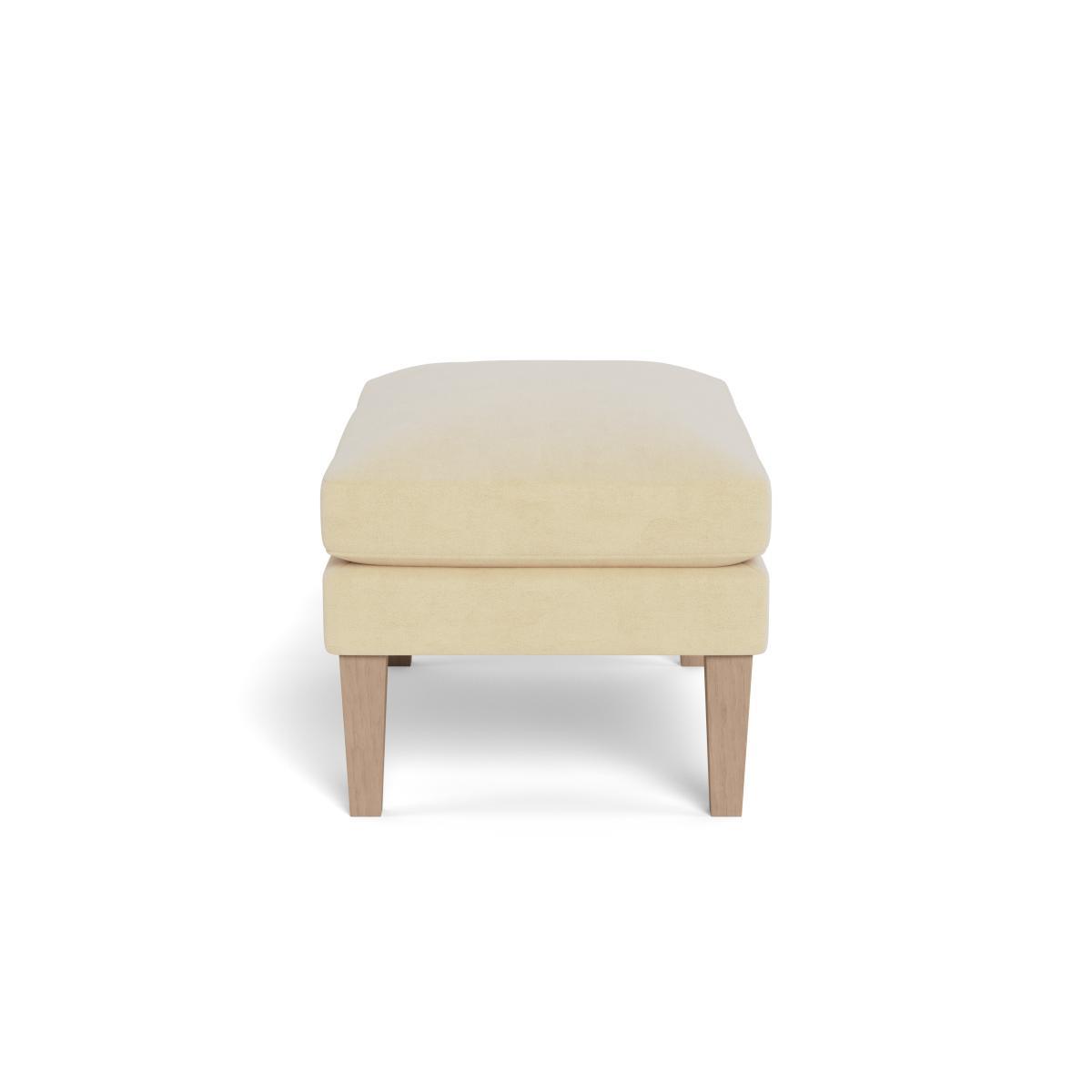 Heal's Wallis Ottoman Smart Luxe Velvet Biscuit Black Painted Oak Feet - Heal's UK Furniture – image 3