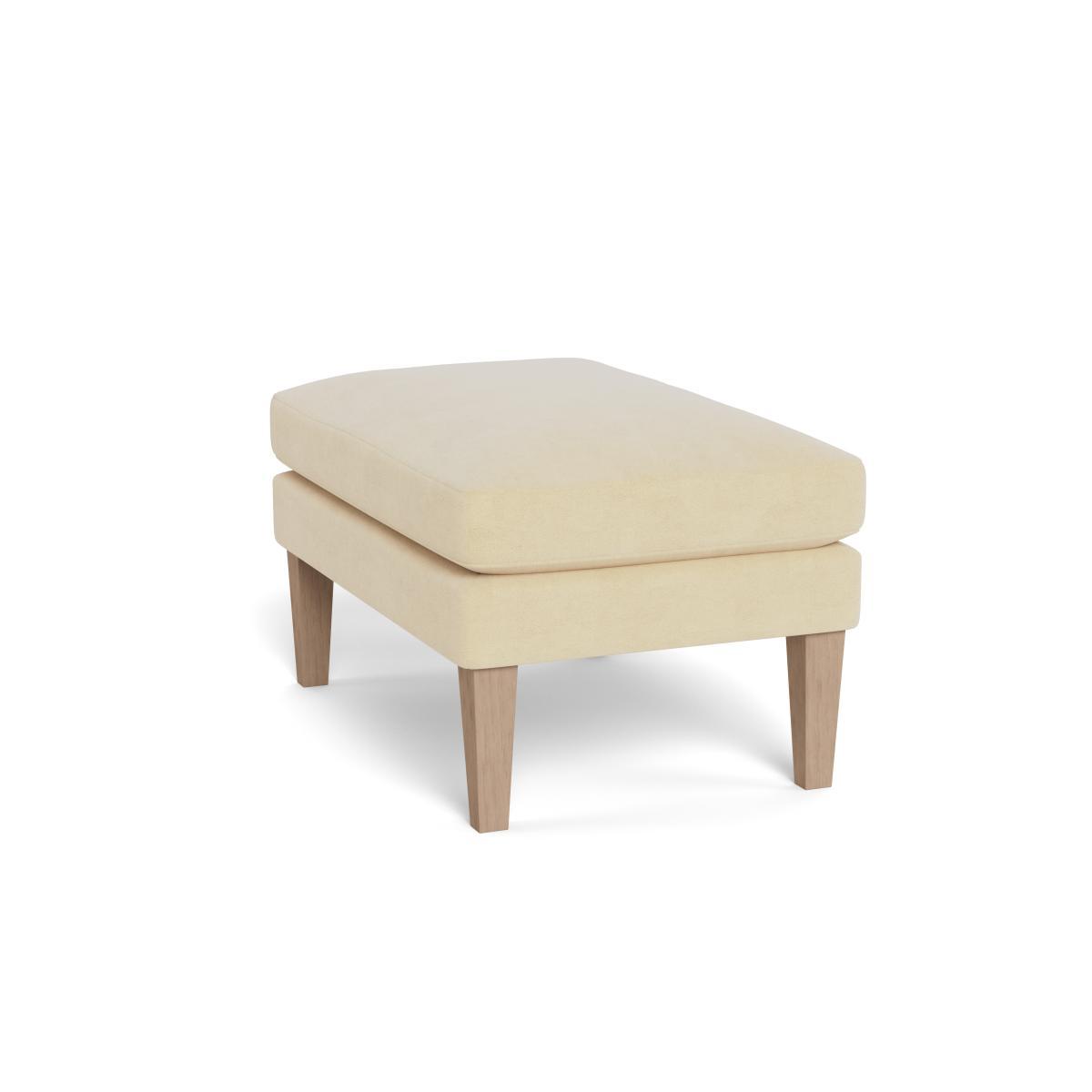 Heal's Wallis Ottoman Smart Luxe Velvet Biscuit Black Painted Oak Feet - Heal's UK Furniture – image 4
