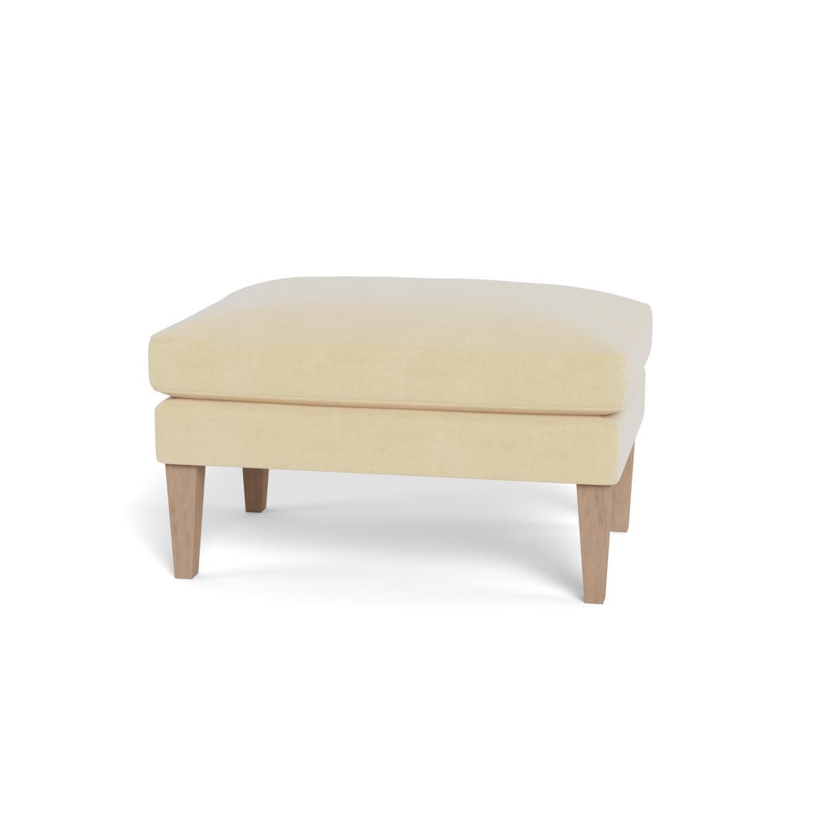 Heal's Wallis Ottoman Smart Luxe Velvet Biscuit Black Painted Oak Feet - Heal's UK Furniture – image 5