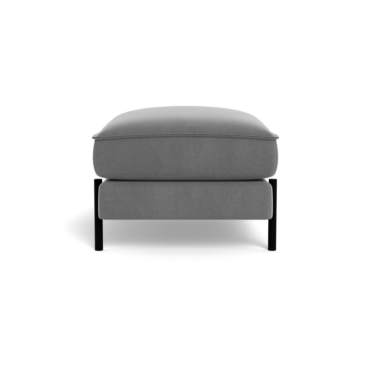 Heal's Tortona Footstool Smart Velvet Mercury Black Feet - Heal's UK Furniture – image 3