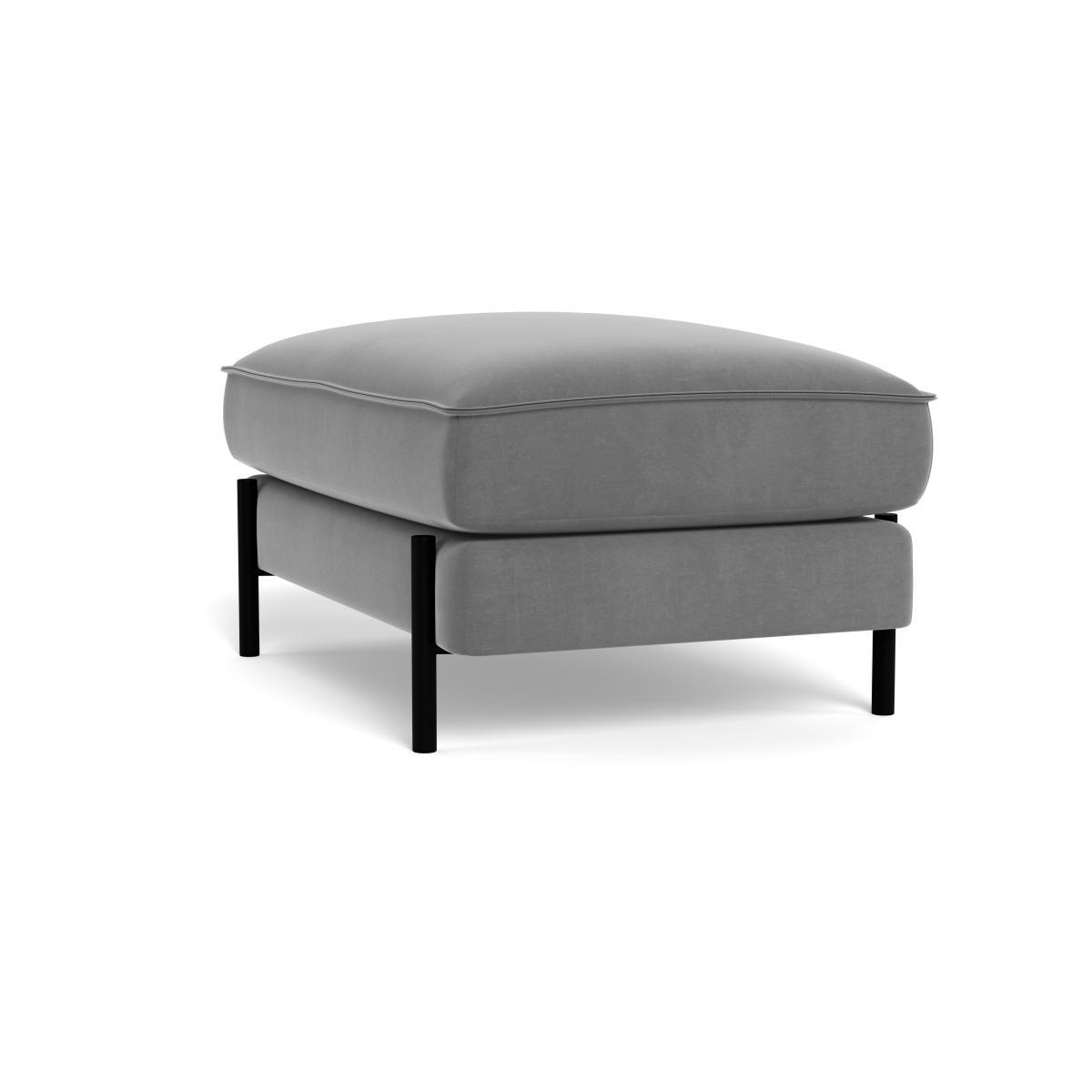 Heal's Tortona Footstool Smart Velvet Mercury Black Feet - Heal's UK Furniture – image 4