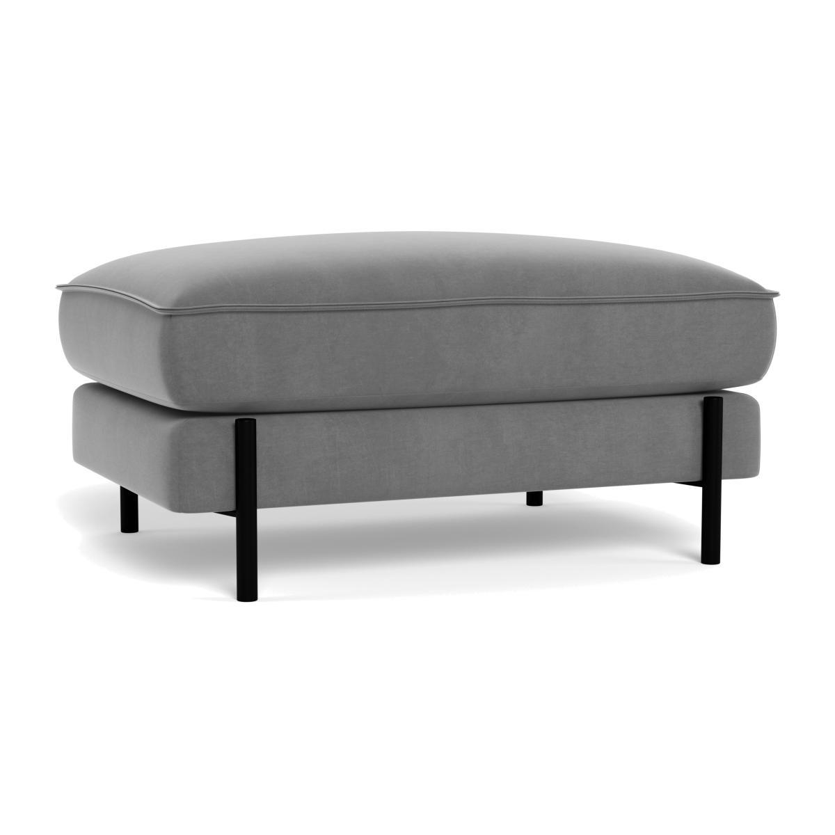 Heal's Tortona Footstool Smart Velvet Mercury Black Feet - Heal's UK Furniture – image 1