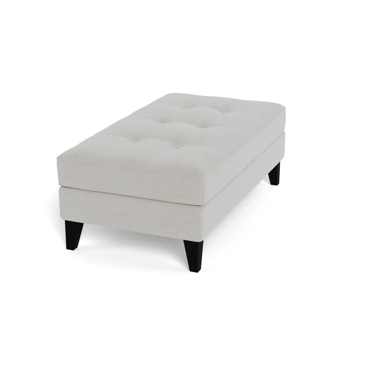 Heal's Mistral Footstool Capelo LinenCotton Sea Salt Black Feet - Heal's UK Furniture – image 2