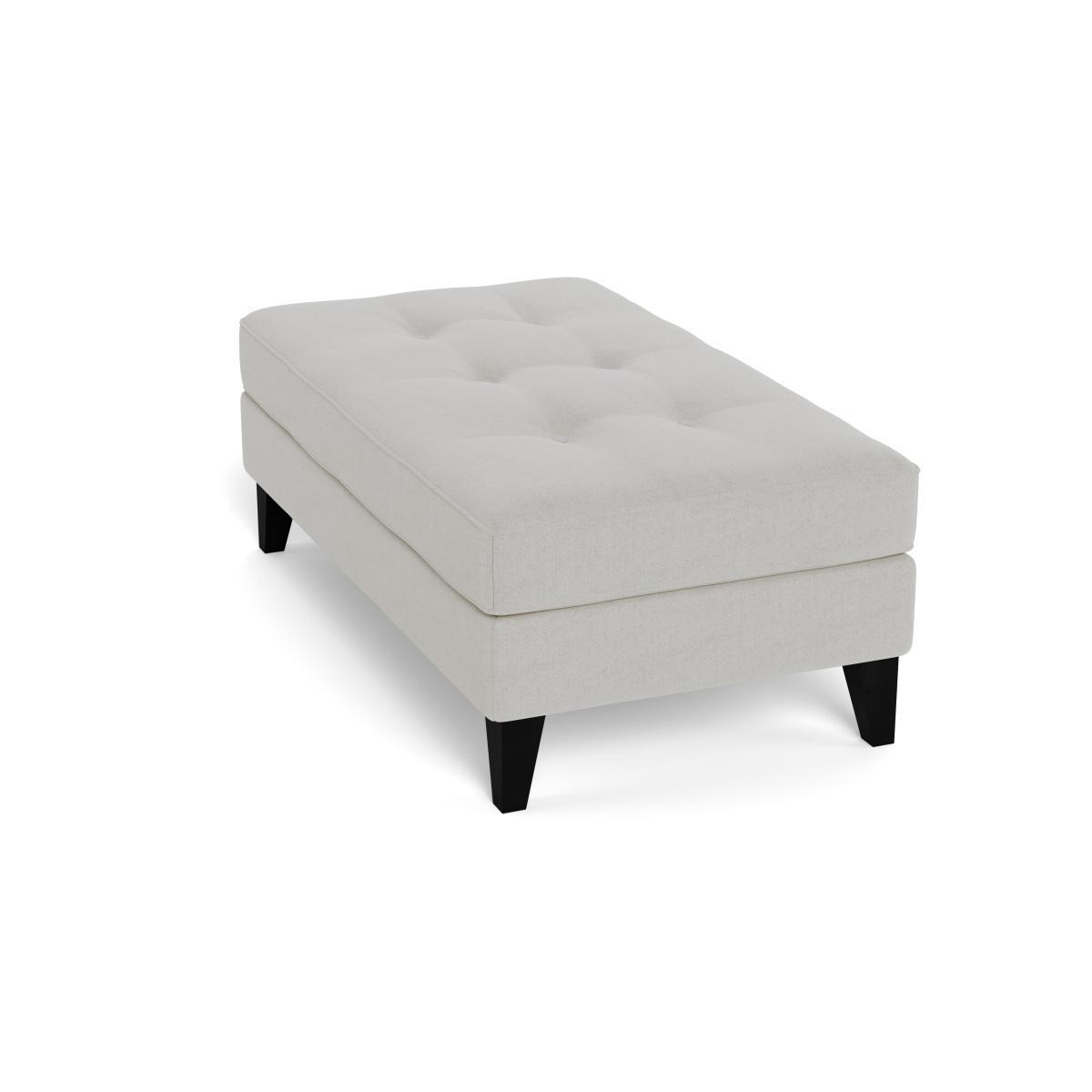 Heal's Mistral Footstool Capelo LinenCotton Sea Salt Black Feet - Heal's UK Furniture – image 4