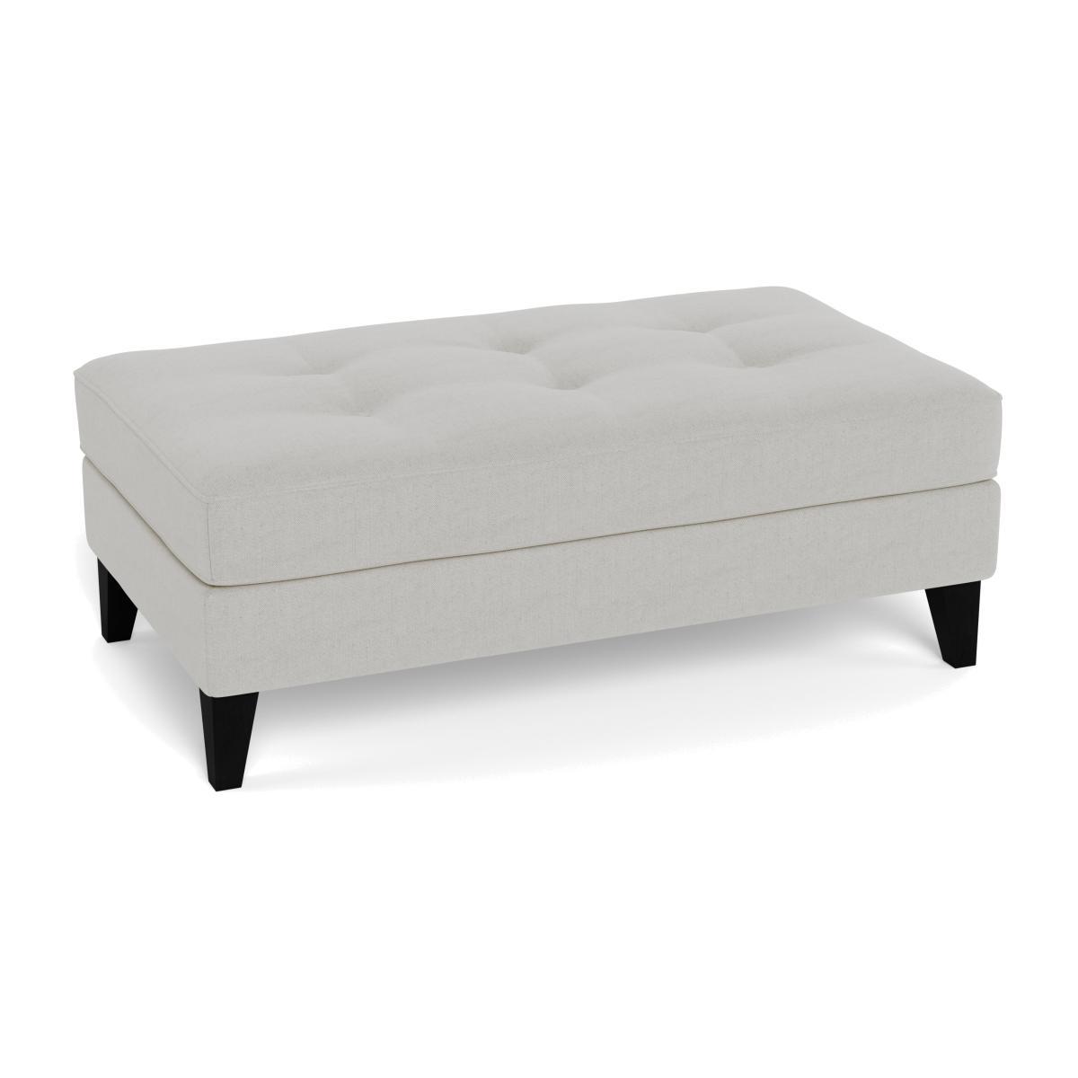 Heal's Mistral Footstool Capelo LinenCotton Sea Salt Black Feet - Heal's UK Furniture – image 1