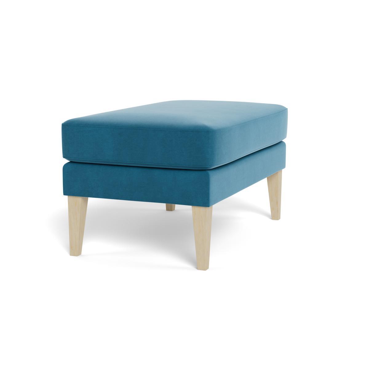 Heal's Richmond Ottoman Smart Velvet Ocean Black Feet - Heal's UK Furniture – image 2