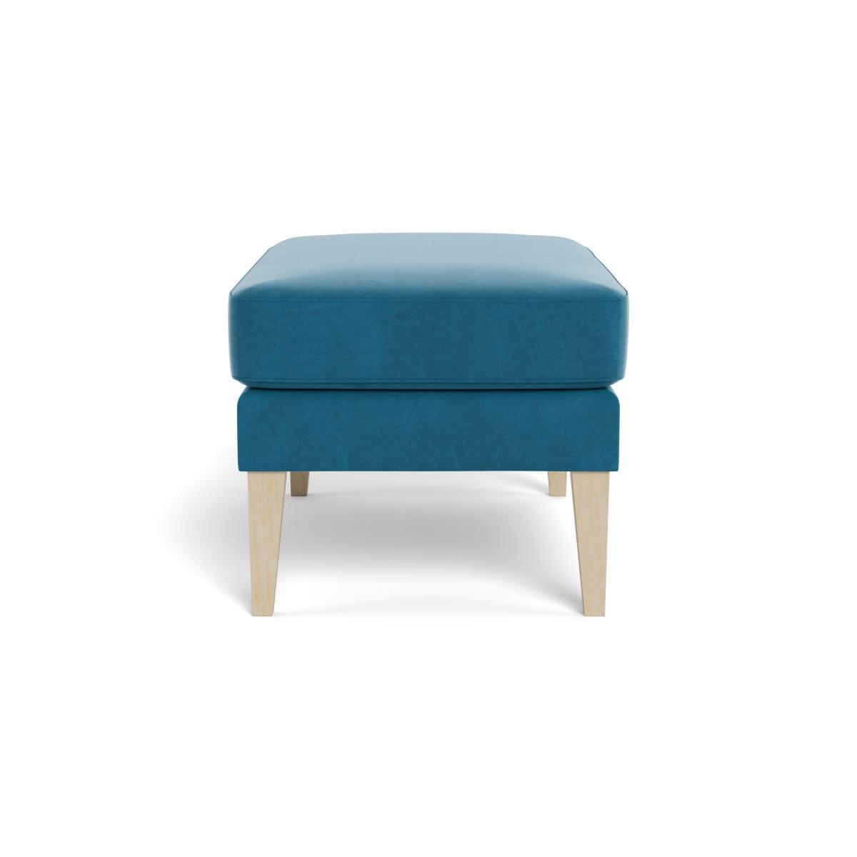Heal's Richmond Ottoman Smart Velvet Ocean Black Feet - Heal's UK Furniture – image 3