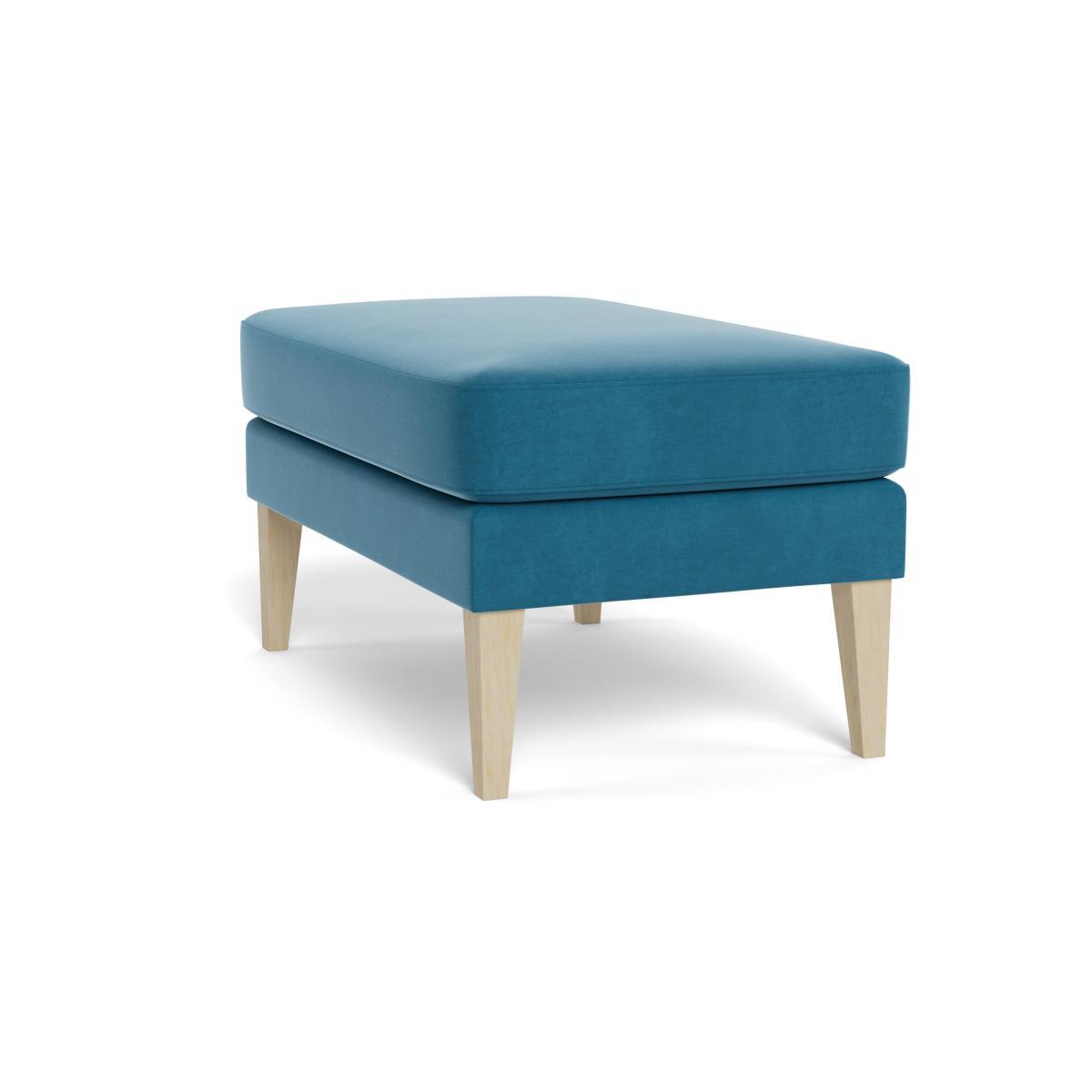 Heal's Richmond Ottoman Smart Velvet Ocean Black Feet - Heal's UK Furniture – image 4