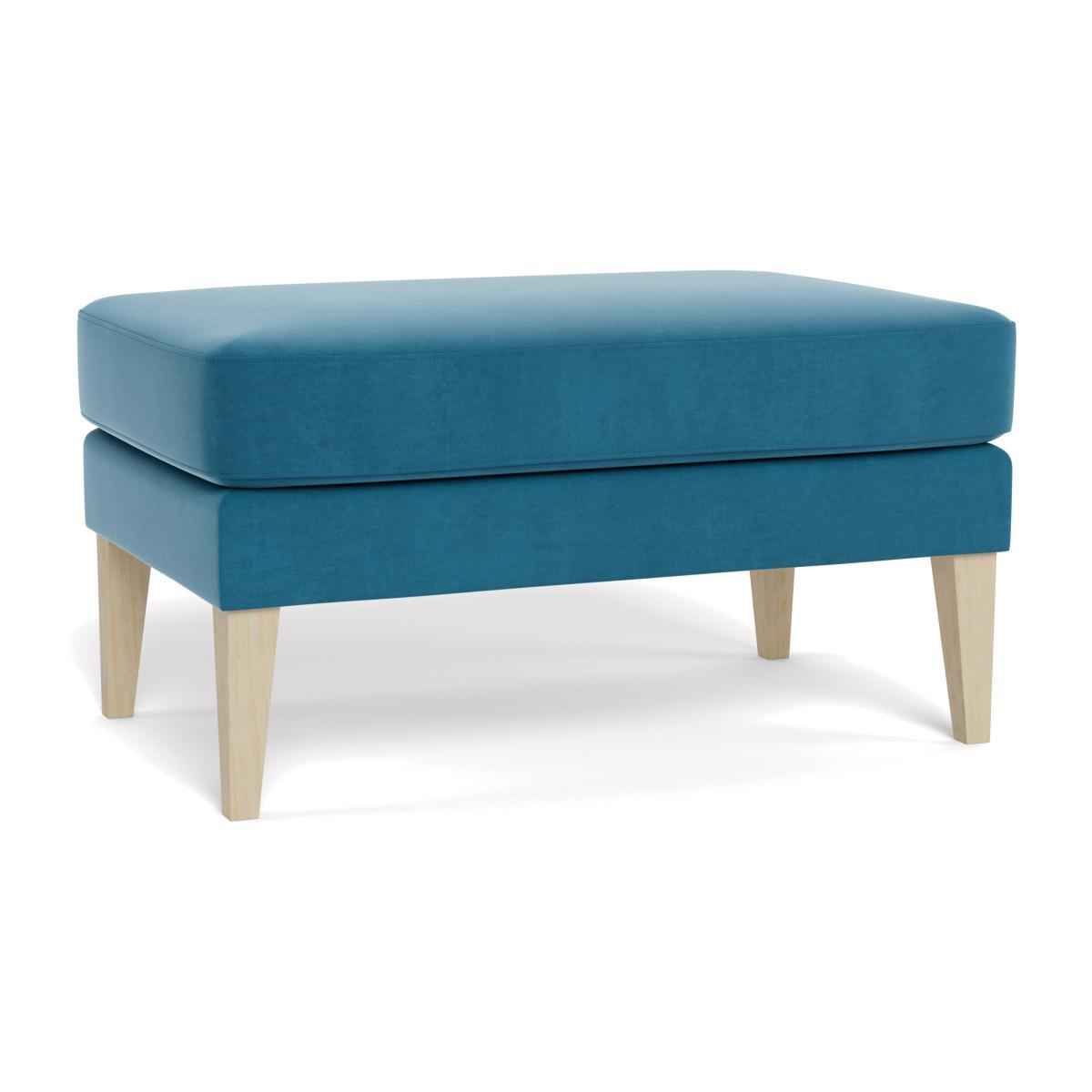 Heal's Richmond Ottoman Smart Velvet Ocean Black Feet - Heal's UK Furniture – image 1
