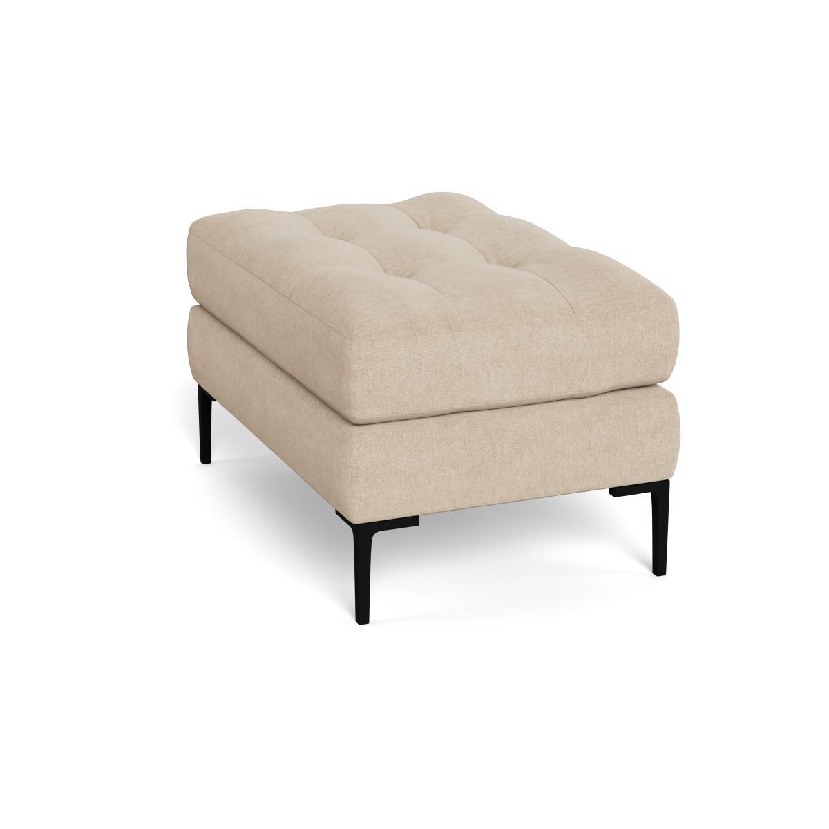 Heal's Eton Footstool Brushed Cotton Oat Brass Feet - Heal's UK Furniture – image 4