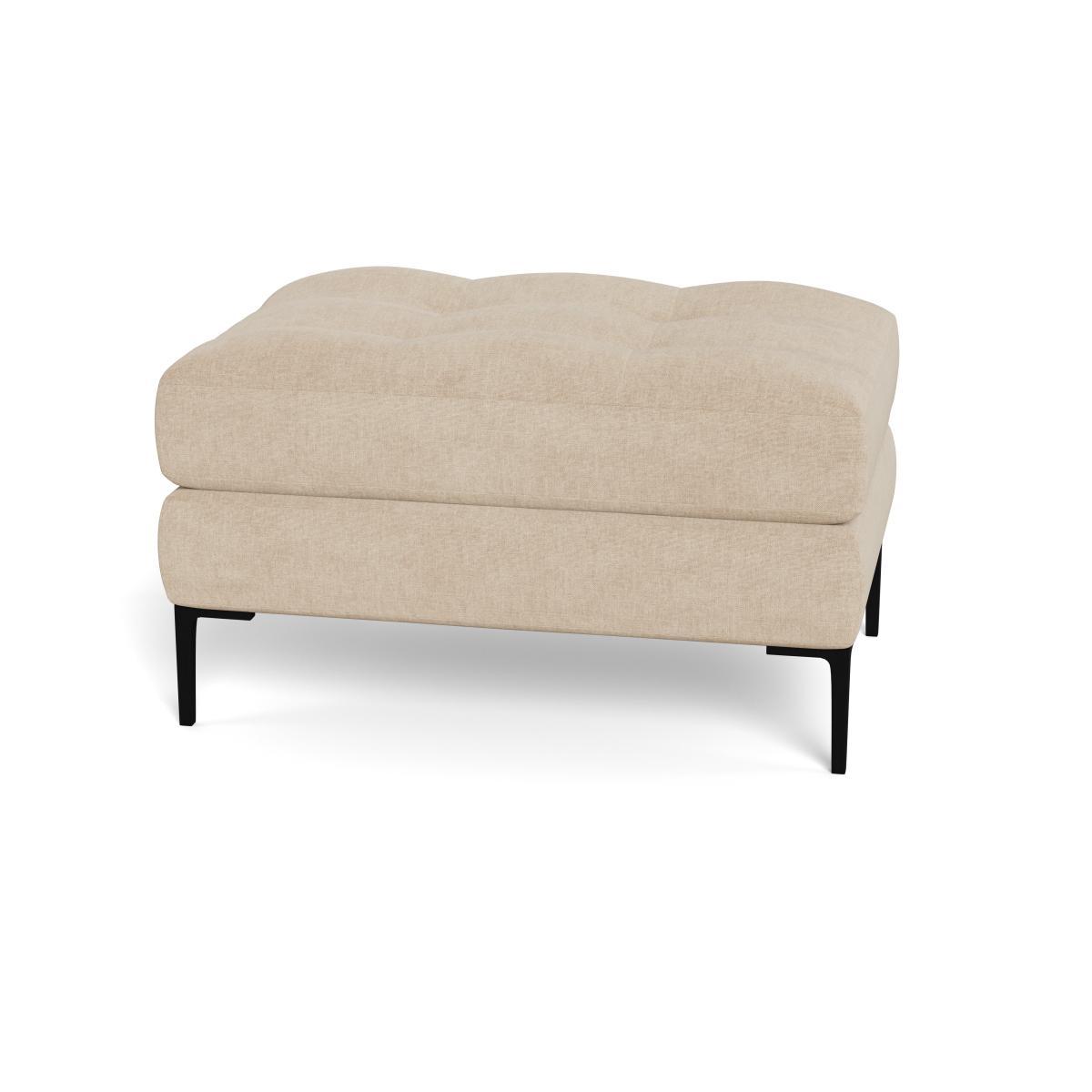 Heal's Eton Footstool Brushed Cotton Oat Brass Feet - Heal's UK Furniture – image 5