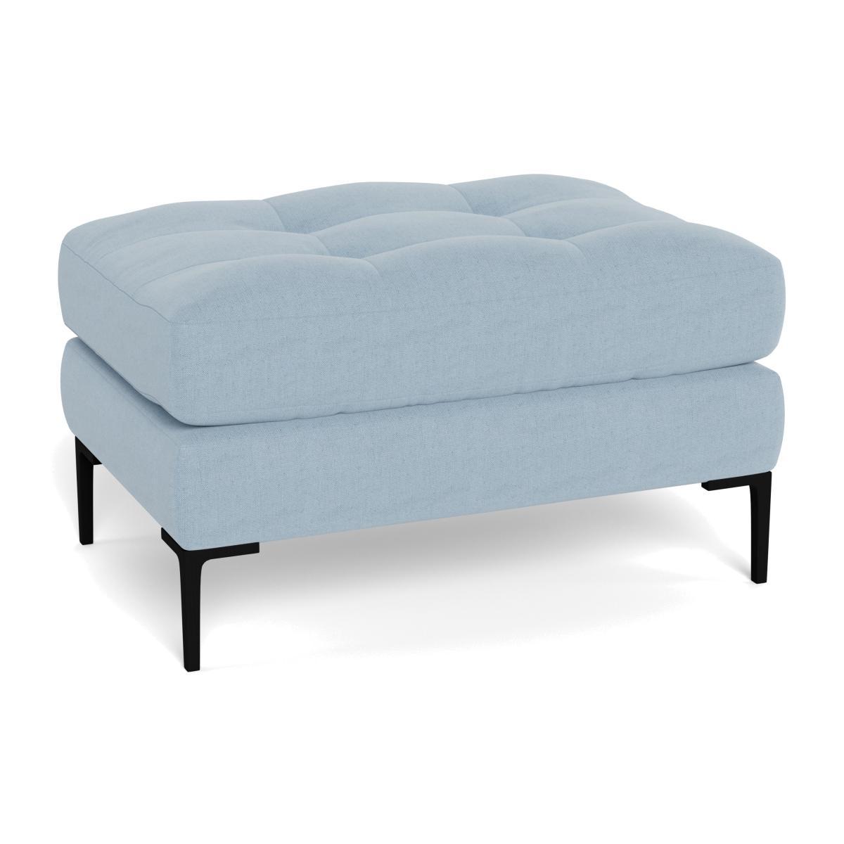 Heal's Eton Footstool Capelo LinenCotton Sea Shanty Brass Feet - Heal's UK Furniture – image 1