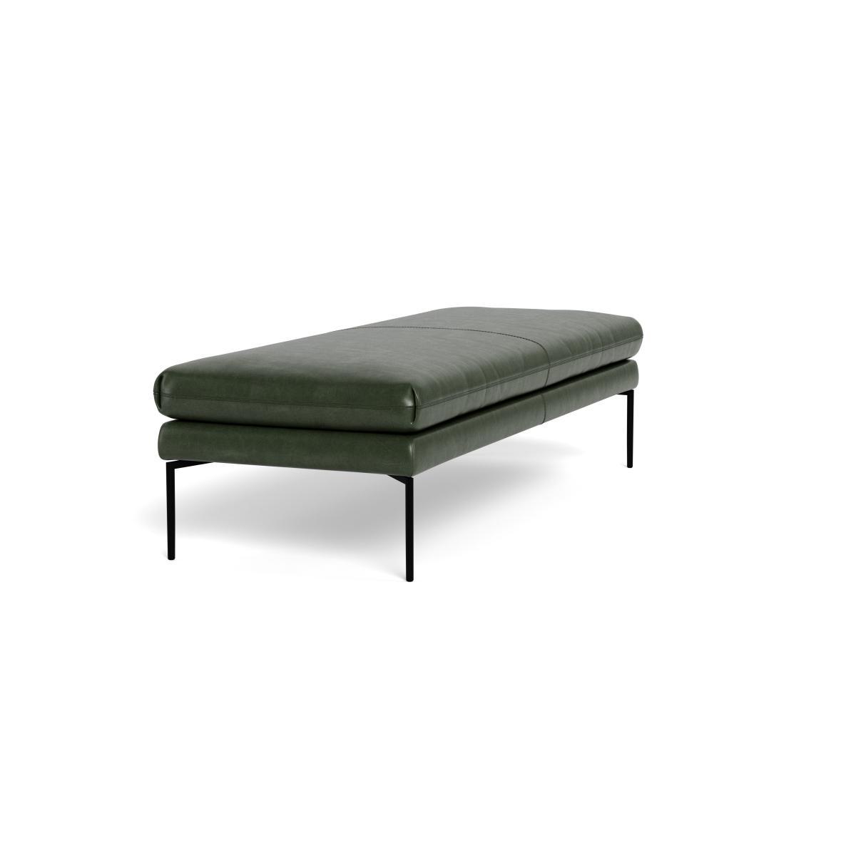 Heal's Matera Bench 180cm Leather Stonewash Vintage Green 278 Black Feet - Heal's UK Furniture – image 2