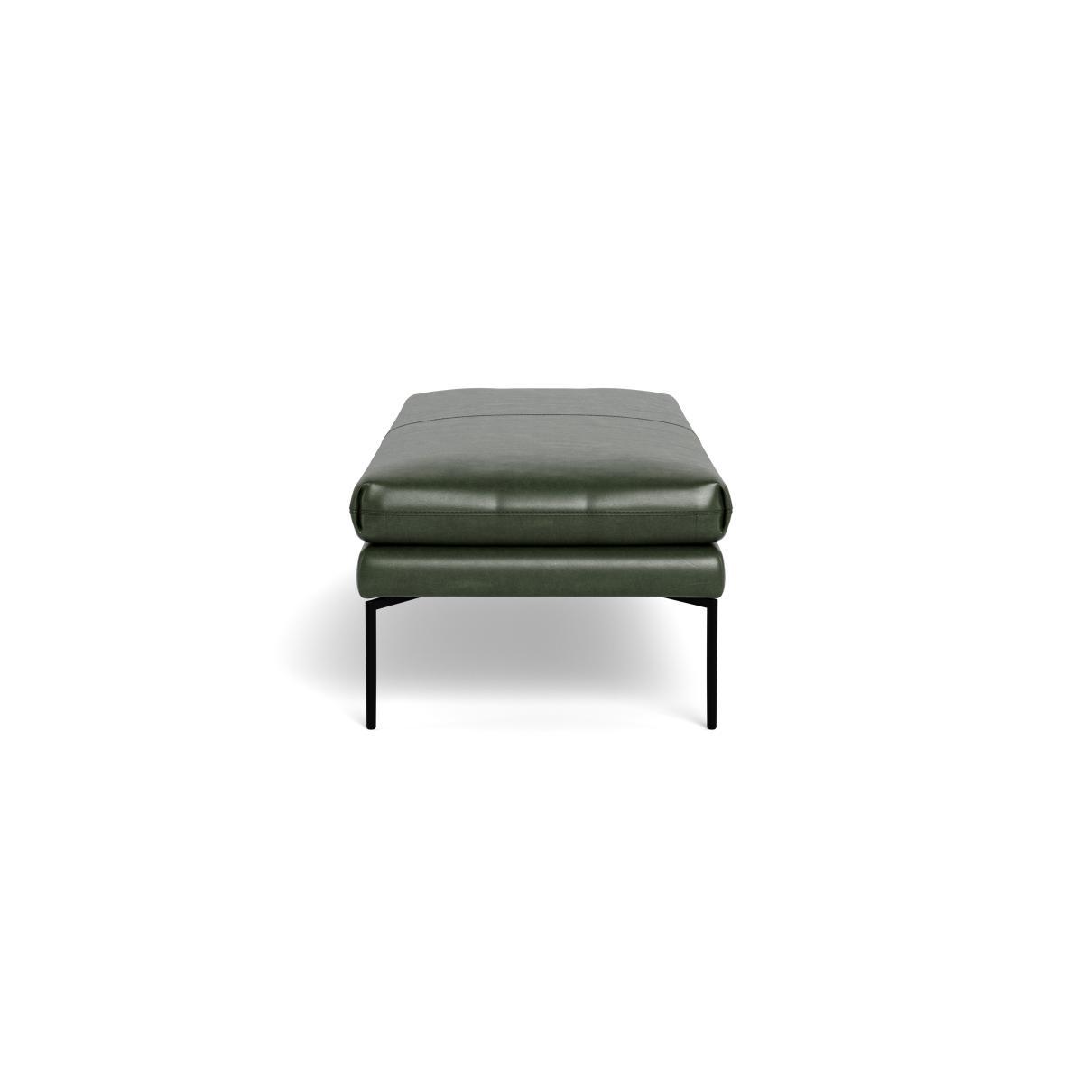 Heal's Matera Bench 180cm Leather Stonewash Vintage Green 278 Black Feet - Heal's UK Furniture – image 3