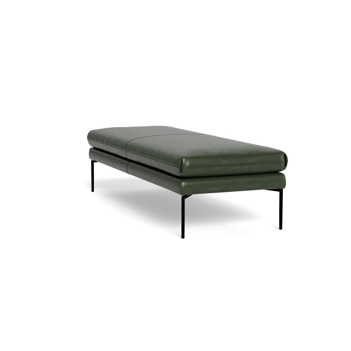 Heal's Matera Bench 180cm Leather Stonewash Vintage Green 278 Black Feet - Heal's UK Furniture – image 4