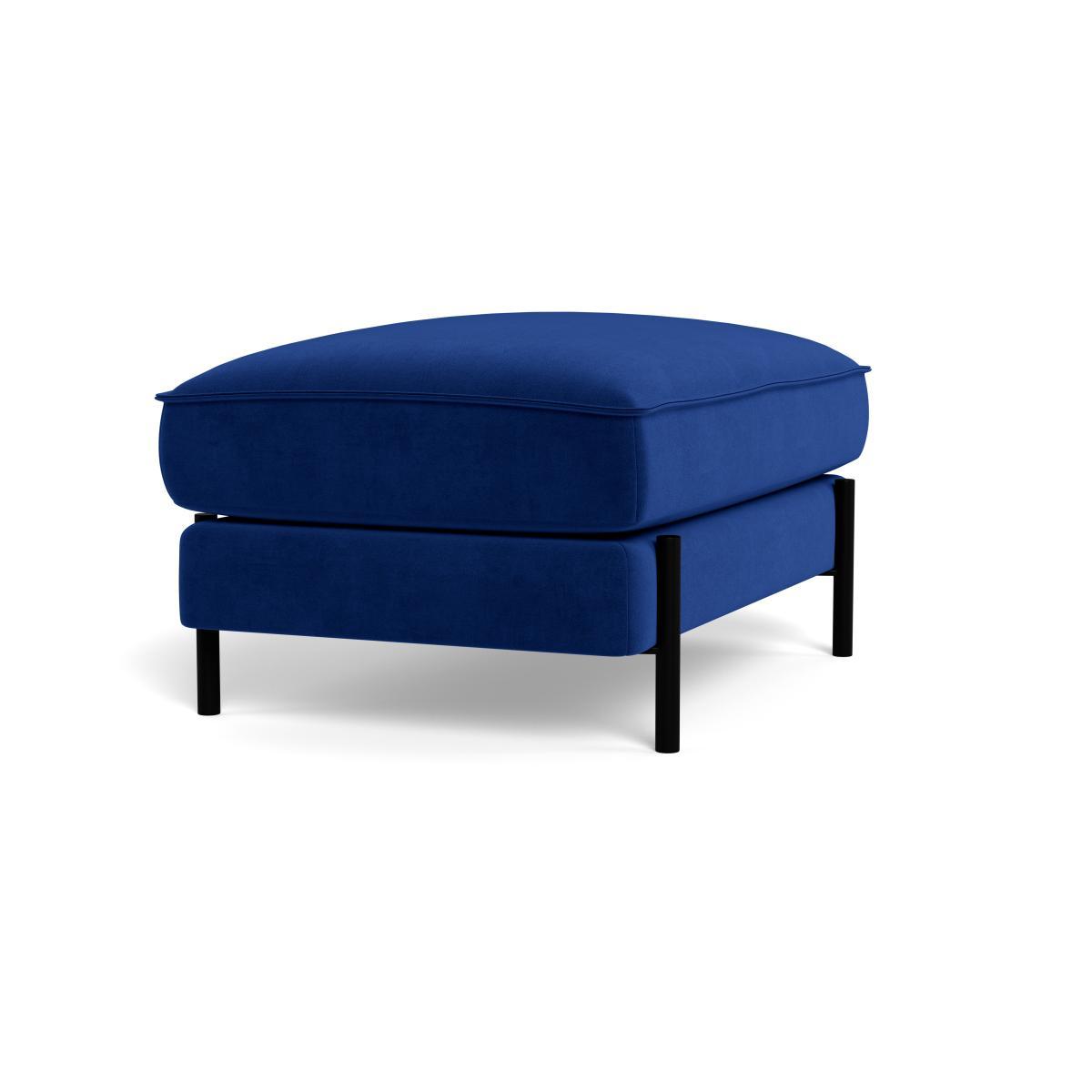 Heal's Tortona Footstool Smart Luxe Velvet Azure - Heal's UK Furniture – image 2