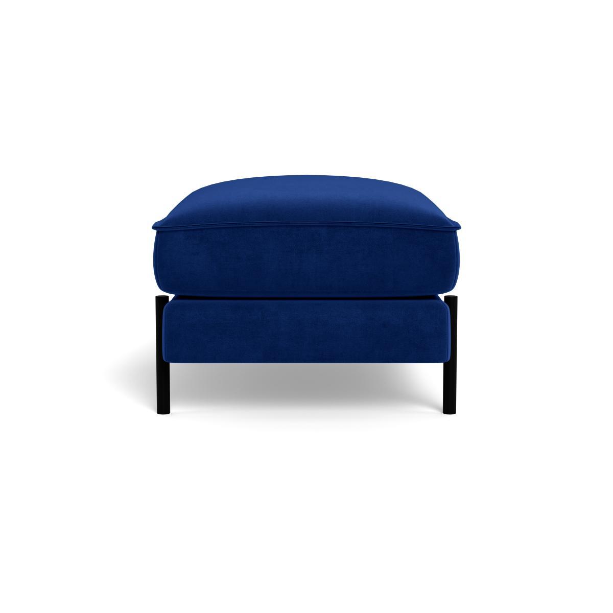 Heal's Tortona Footstool Smart Luxe Velvet Azure - Heal's UK Furniture – image 3