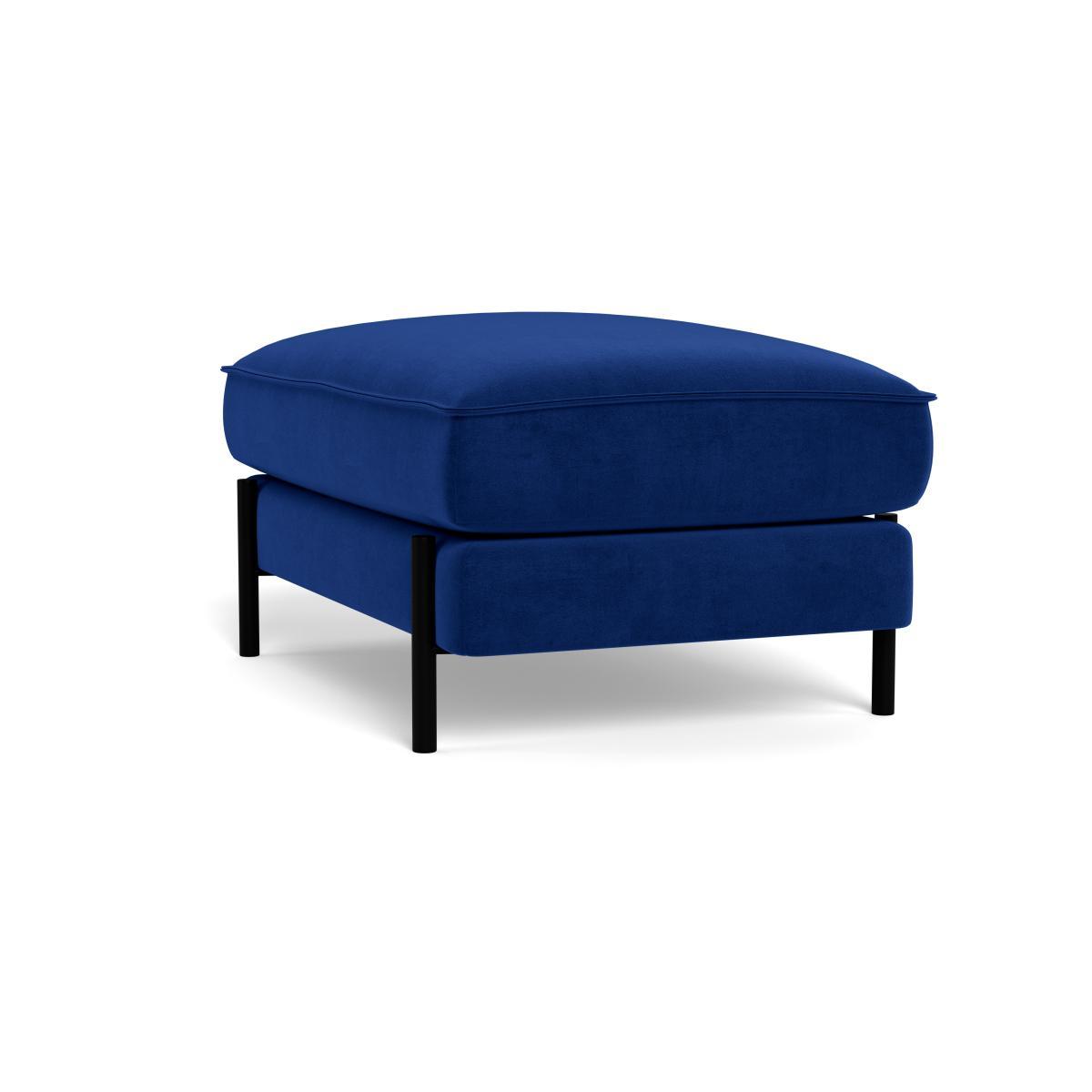 Heal's Tortona Footstool Smart Luxe Velvet Azure - Heal's UK Furniture – image 4