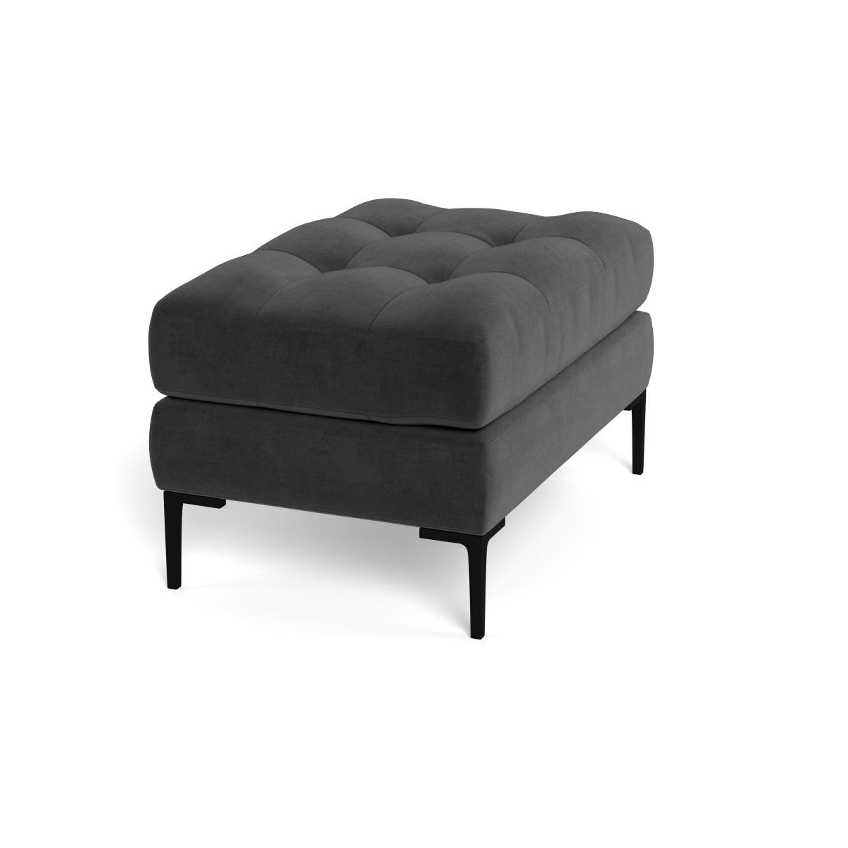 Heal's Eton Footstool Smart Luxe Velvet Nickel Brass Feet - Heal's UK Furniture – image 2