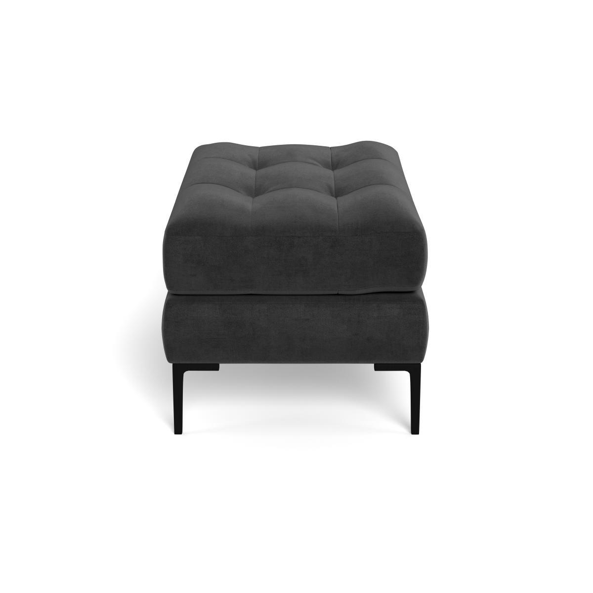 Heal's Eton Footstool Smart Luxe Velvet Nickel Brass Feet - Heal's UK Furniture – image 3