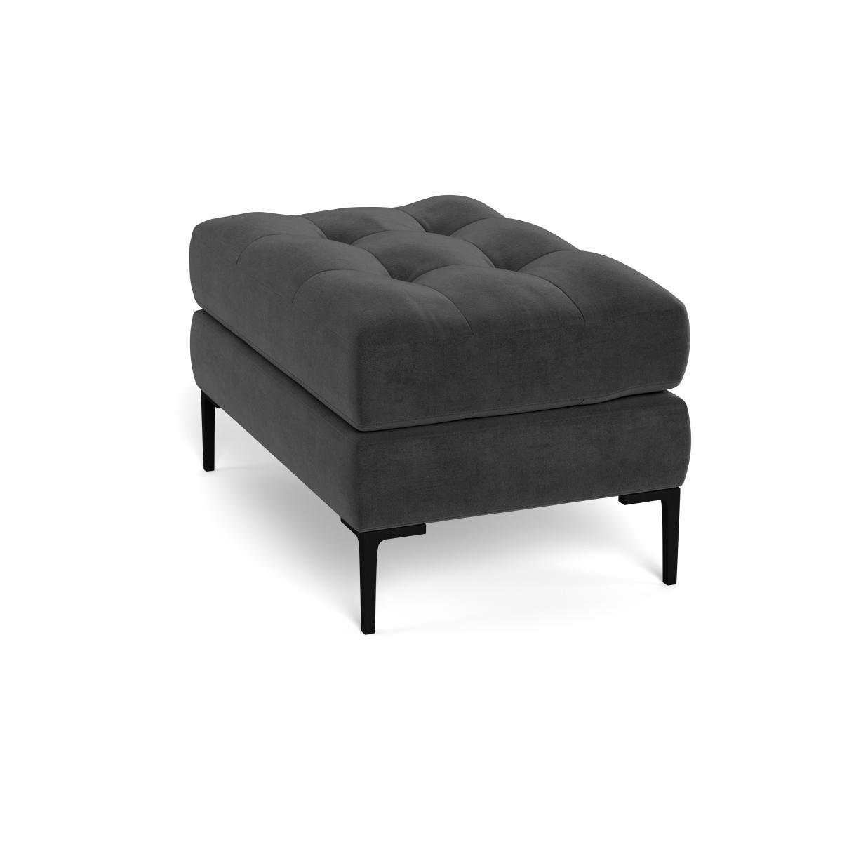 Heal's Eton Footstool Smart Luxe Velvet Nickel Brass Feet - Heal's UK Furniture – image 4