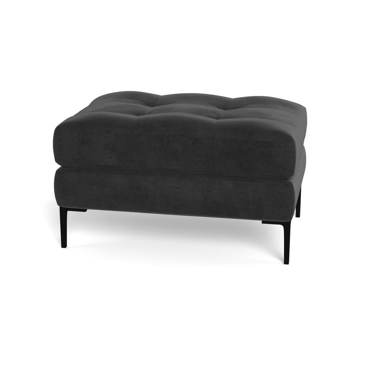 Heal's Eton Footstool Smart Luxe Velvet Nickel Brass Feet - Heal's UK Furniture – image 5