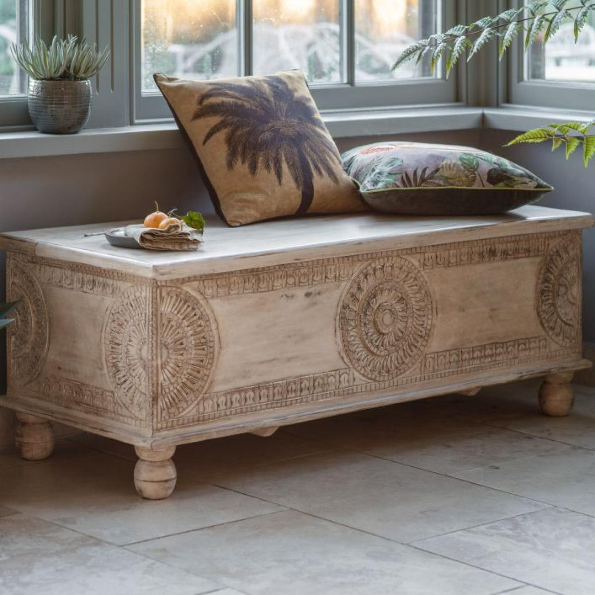 Skye Mango Wood Blanket Box - Natural – image 2
