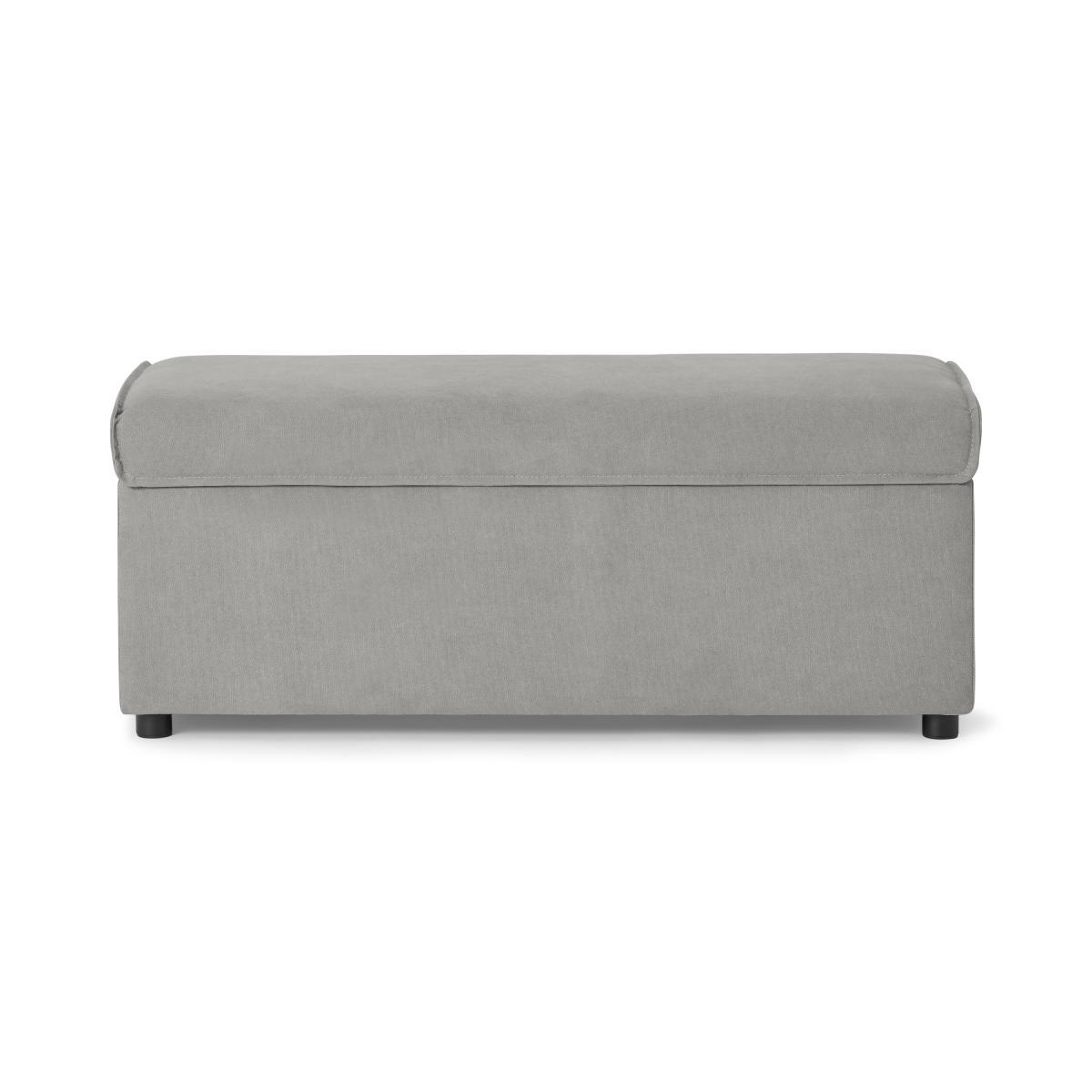 Bahra Ottoman Storage Bench, Washed Grey Cotton – image 2