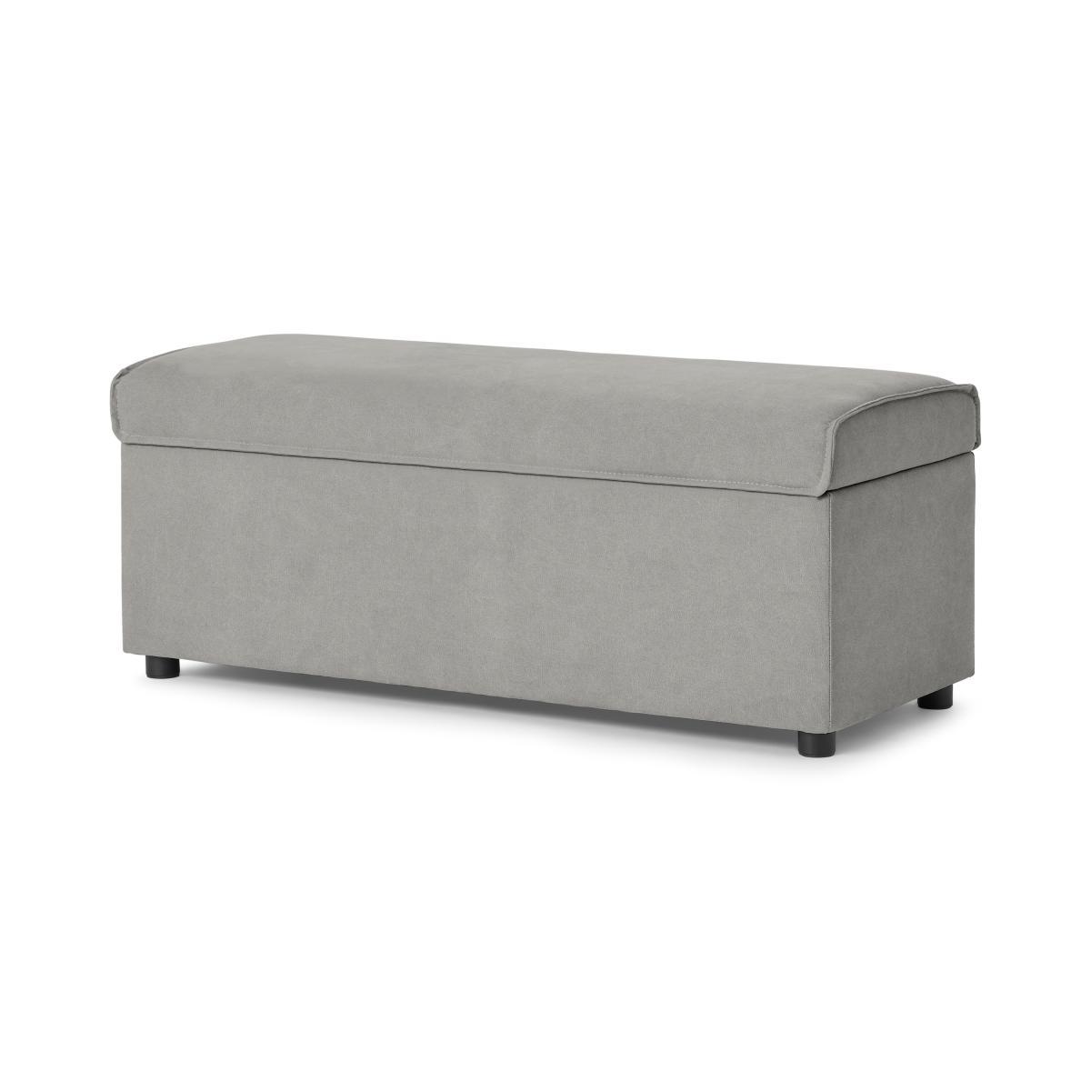 Bahra Ottoman Storage Bench, Washed Grey Cotton – image 3
