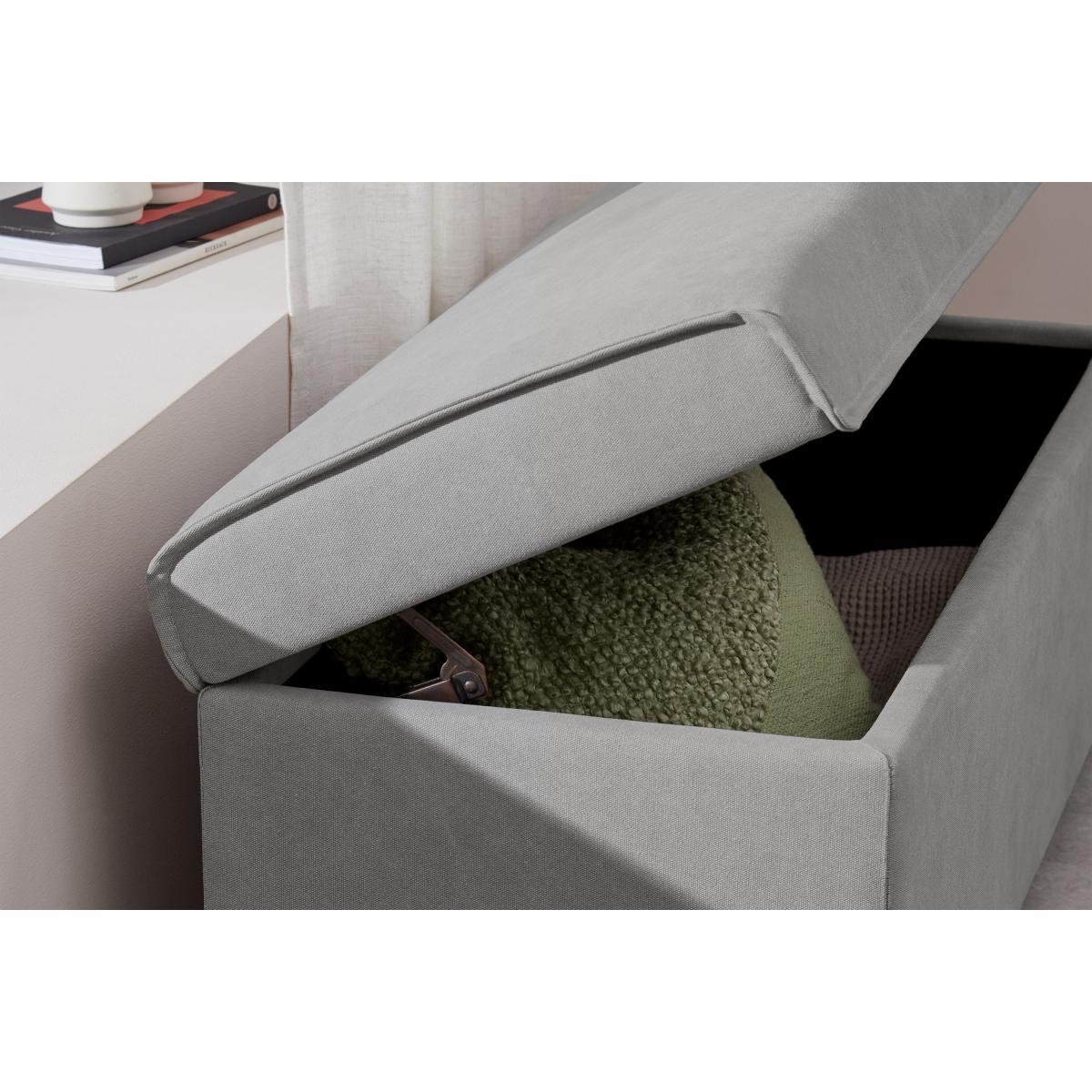 Bahra Ottoman Storage Bench, Washed Grey Cotton – image 5