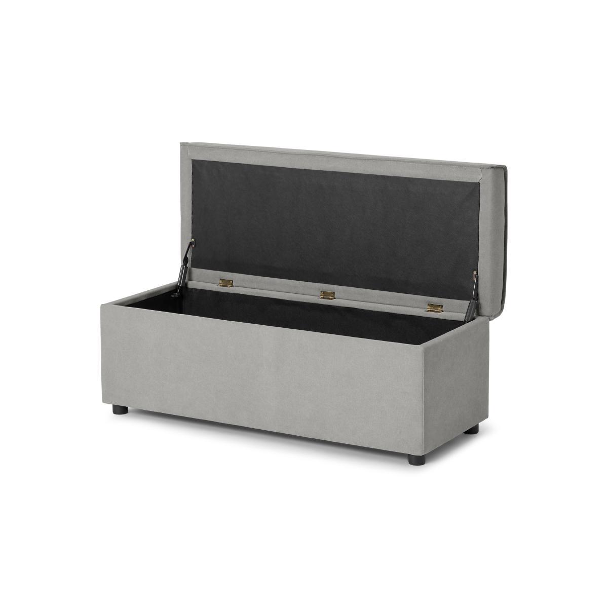 Bahra Ottoman Storage Bench, Washed Grey Cotton – image 6