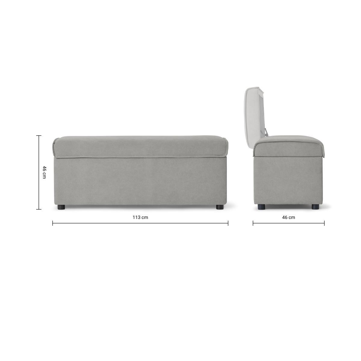 Bahra Ottoman Storage Bench, Washed Grey Cotton – image 10