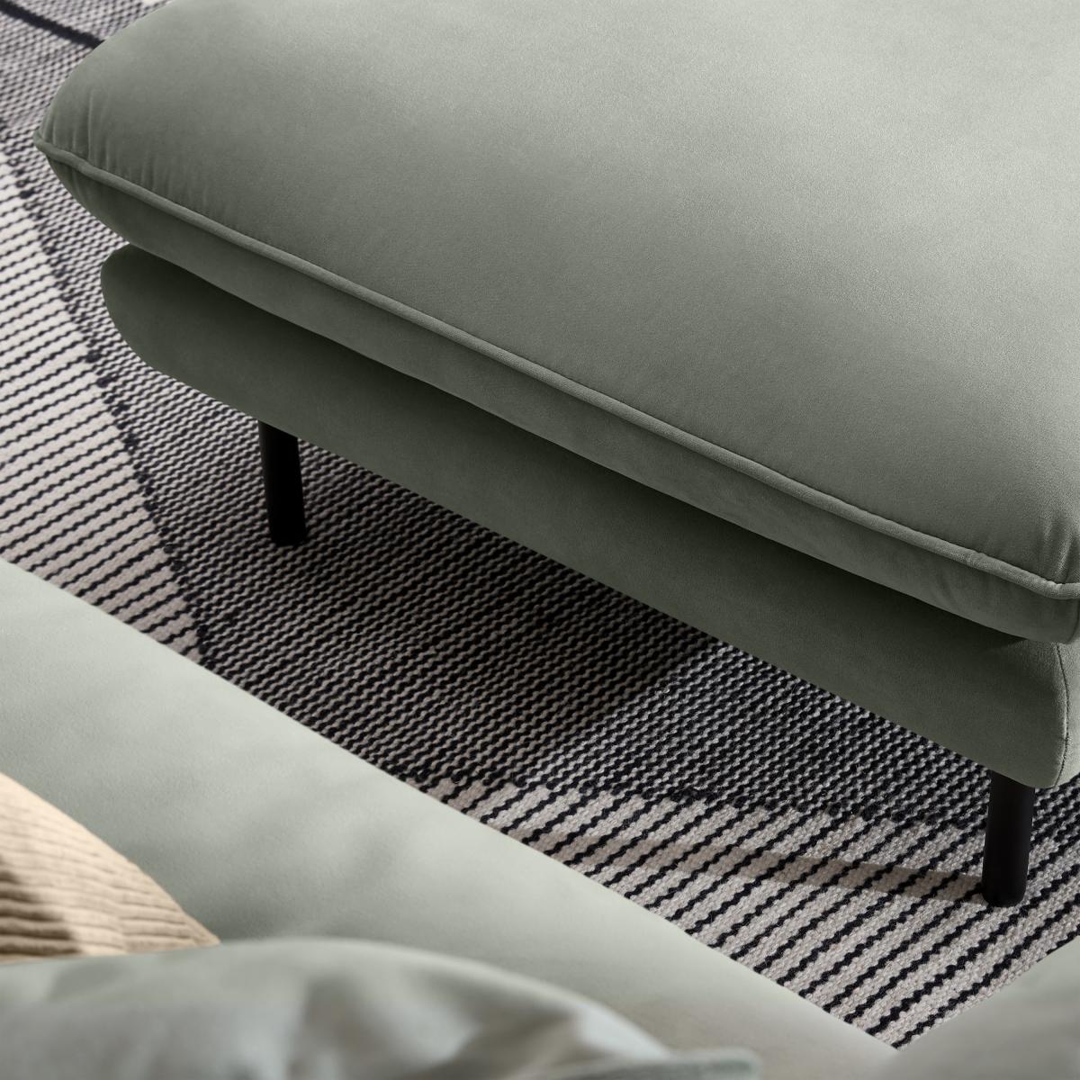 Analia Soft Filled Pillow Top Ottoman, Pale Sage Recycled Velvet – image 5