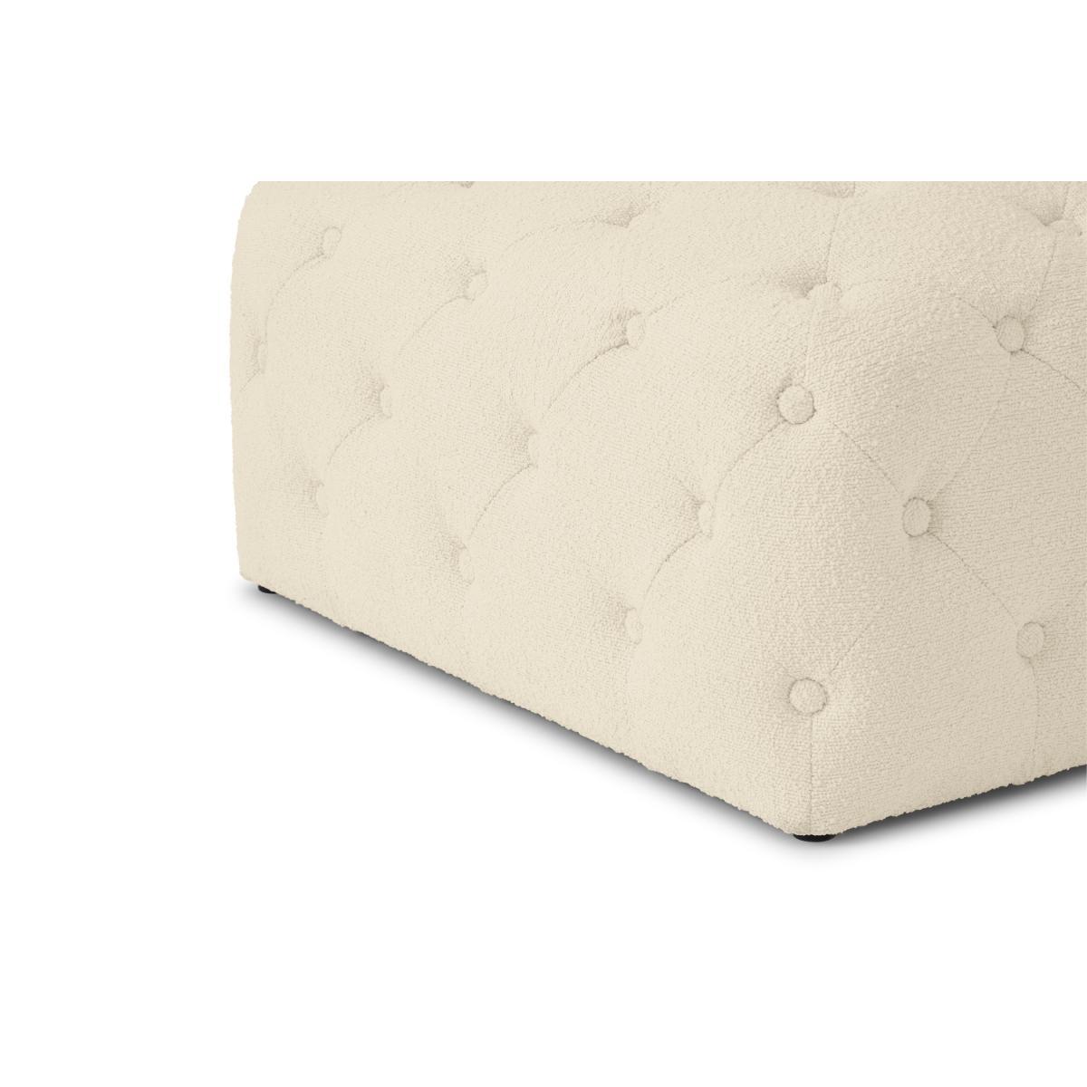 Hampton Square Pouffe, White Boucle – image 6