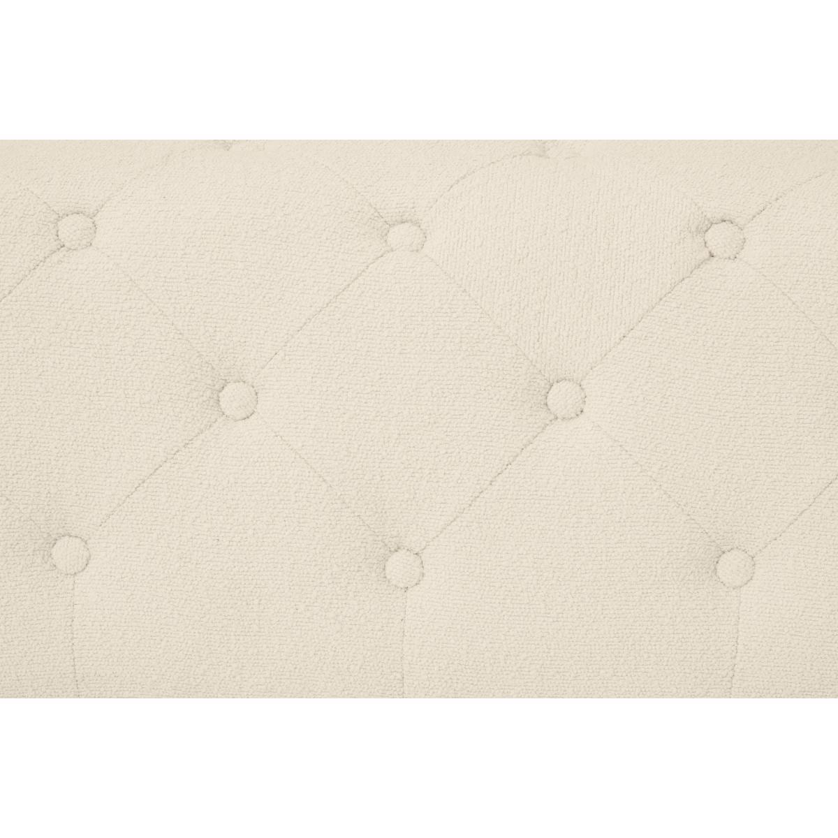 Hampton Square Pouffe, White Boucle – image 7