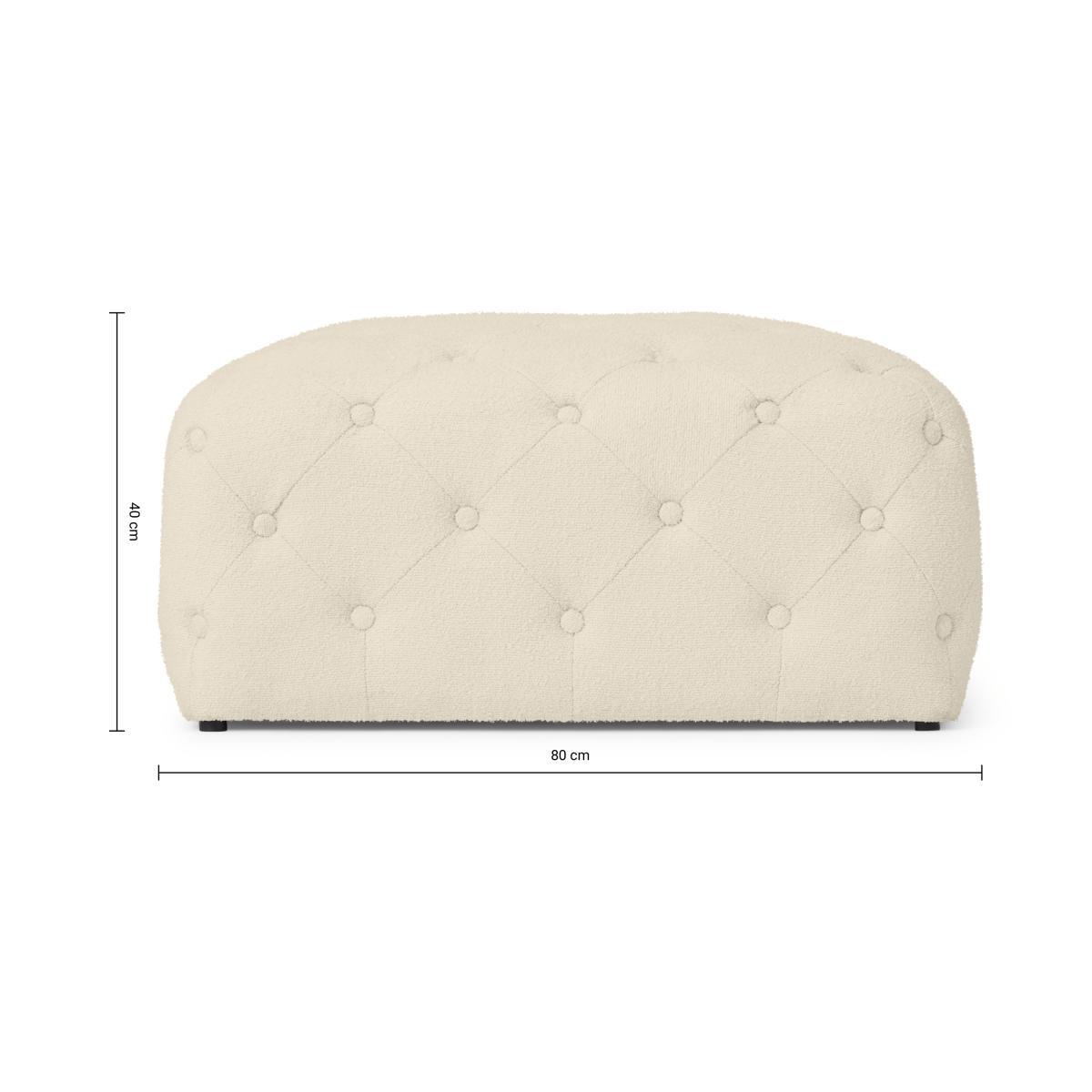 Hampton Square Pouffe, White Boucle – image 8