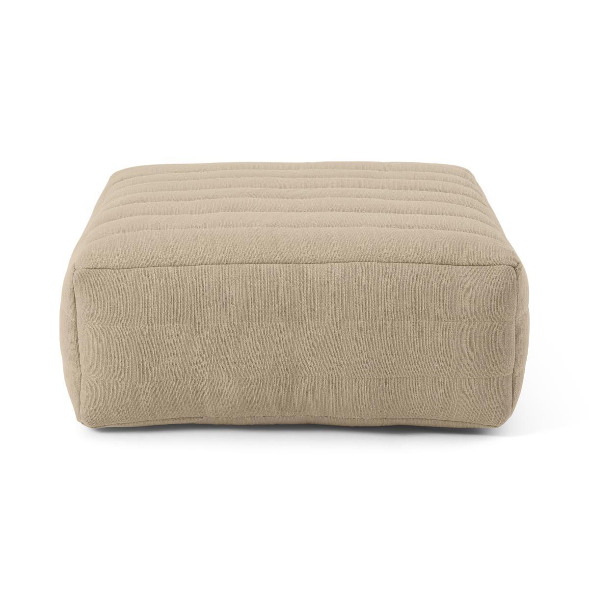 Gus Quilted Modular Floor Cushion, Oatmeal Cotton Slub – image 2