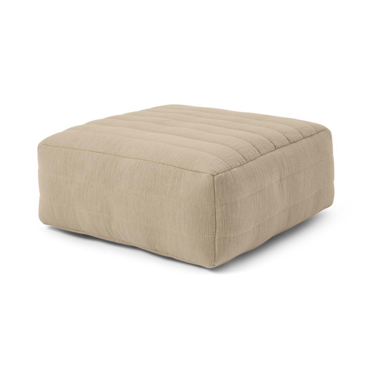 Gus Quilted Modular Floor Cushion, Oatmeal Cotton Slub – image 3