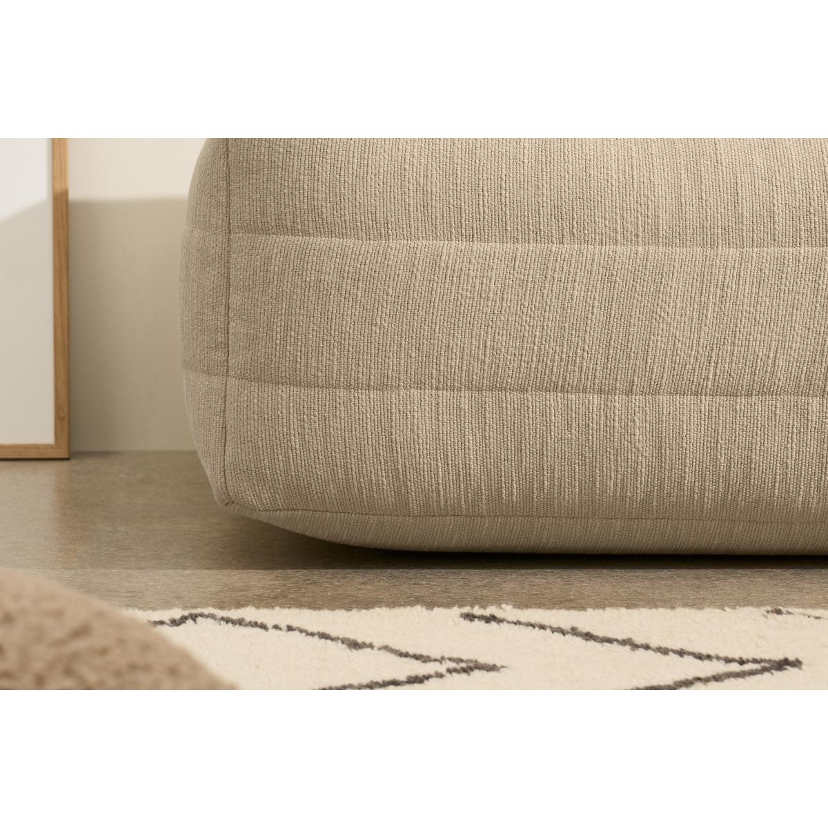 Gus Quilted Modular Floor Cushion, Oatmeal Cotton Slub – image 6