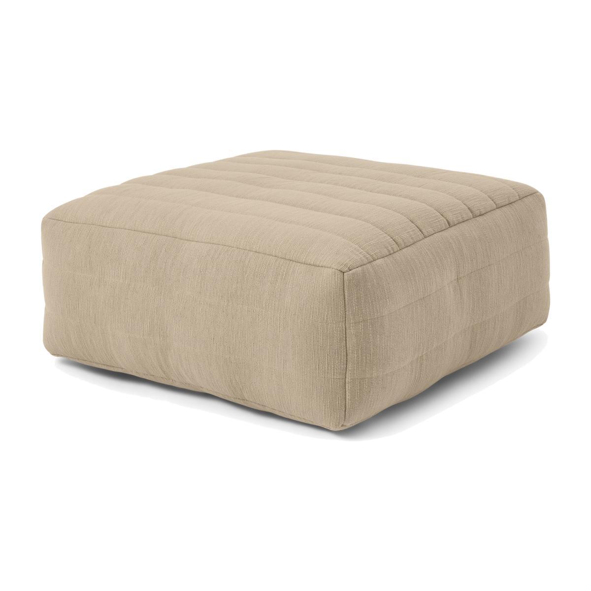 Gus Quilted Modular Floor Cushion, Oatmeal Cotton Slub – image 1